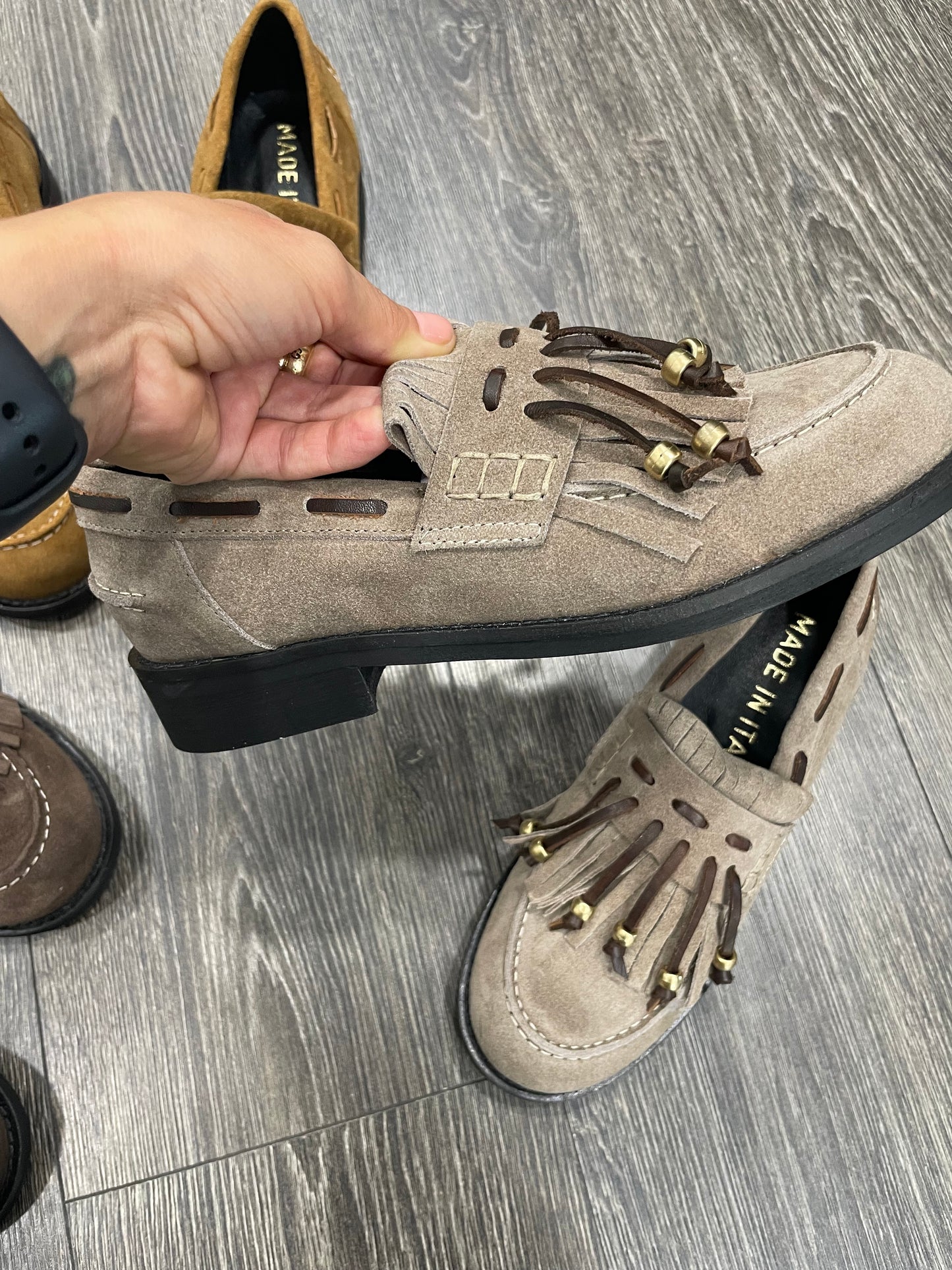 Mocassini in Pelle Suede Con Nappine