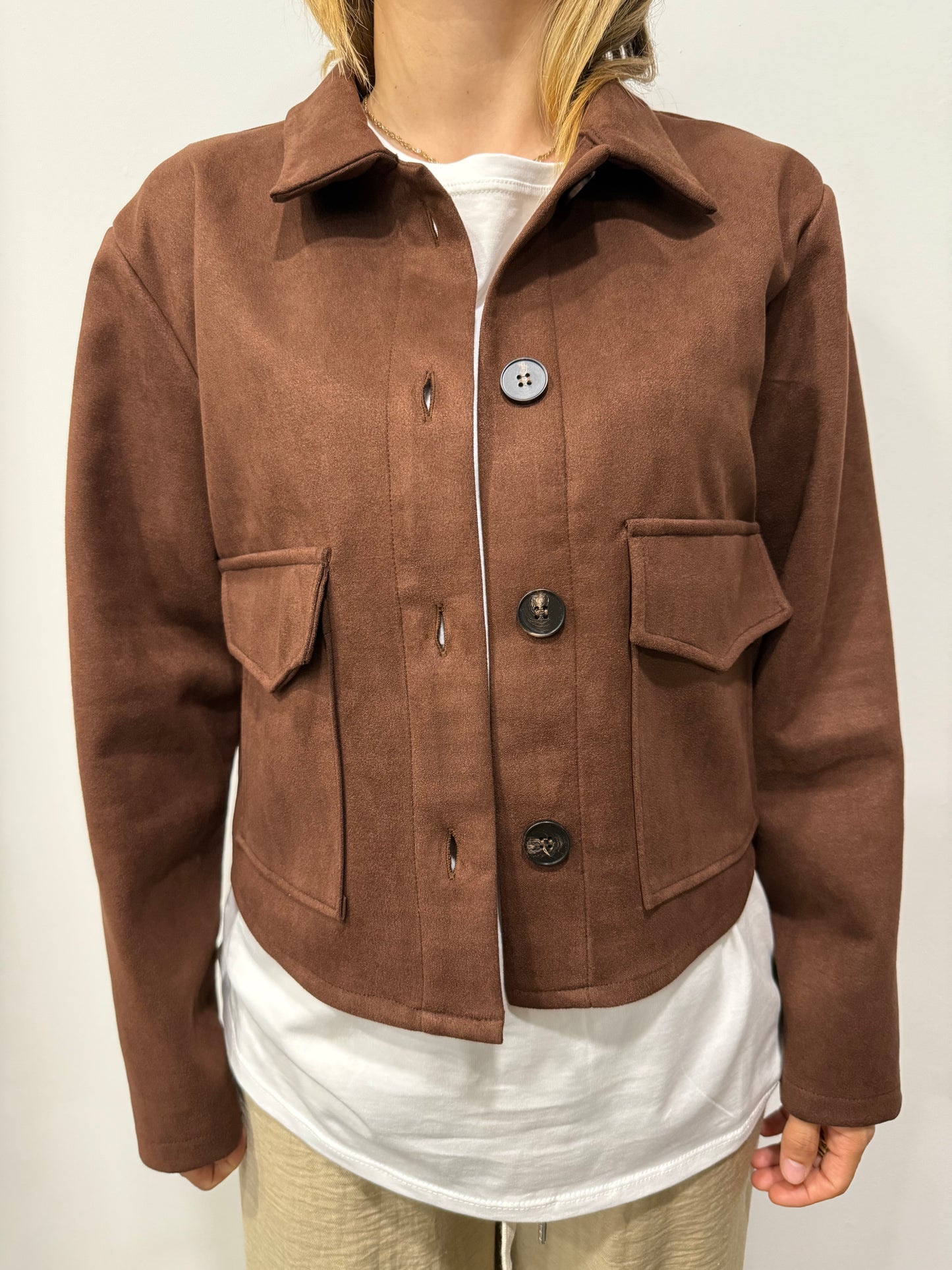 Giacca in Suede Cioccolato