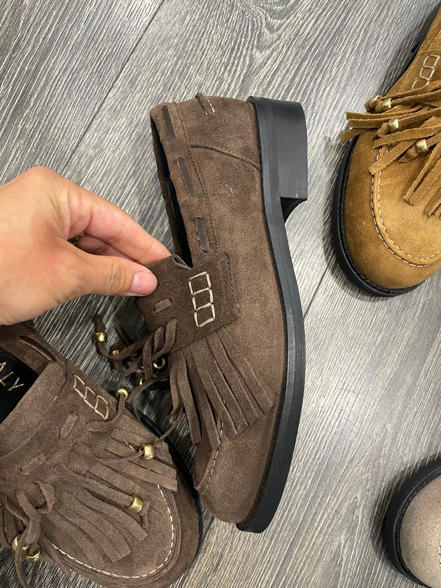 Mocassini in Pelle Suede Con Nappine