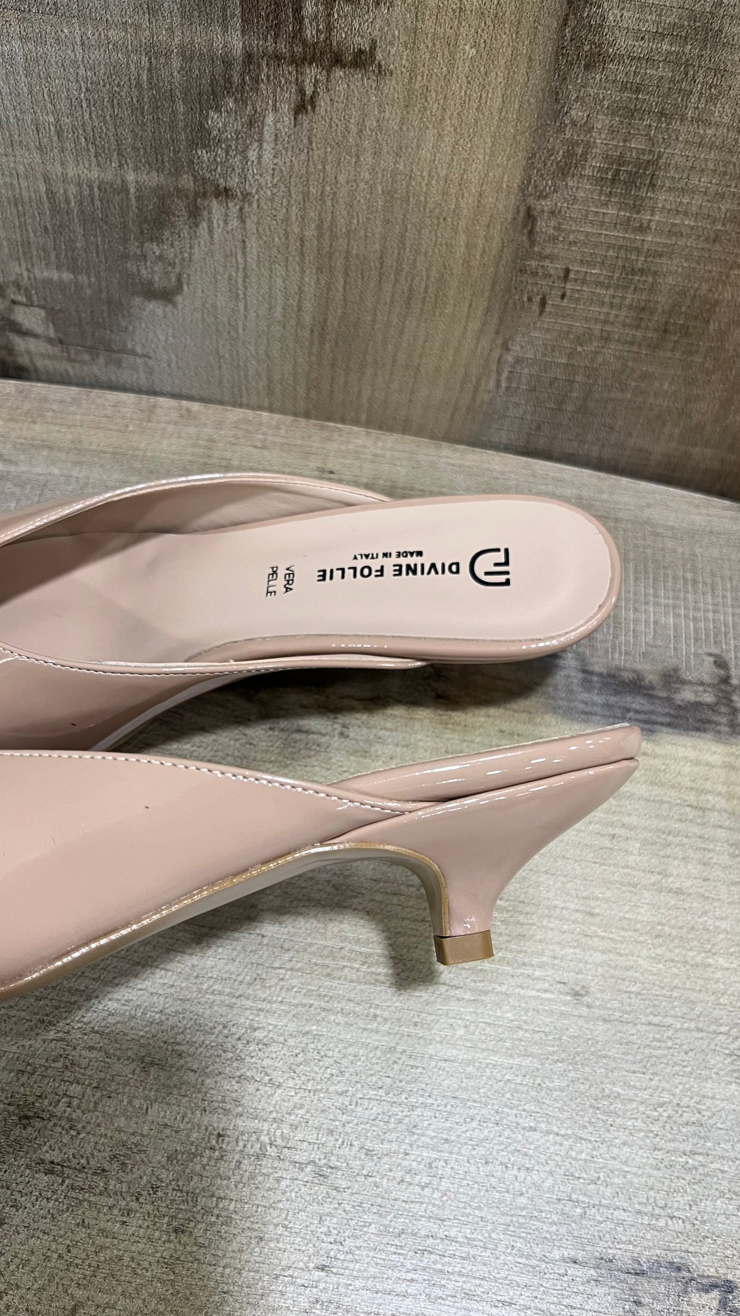 Mules Nude in Pelle