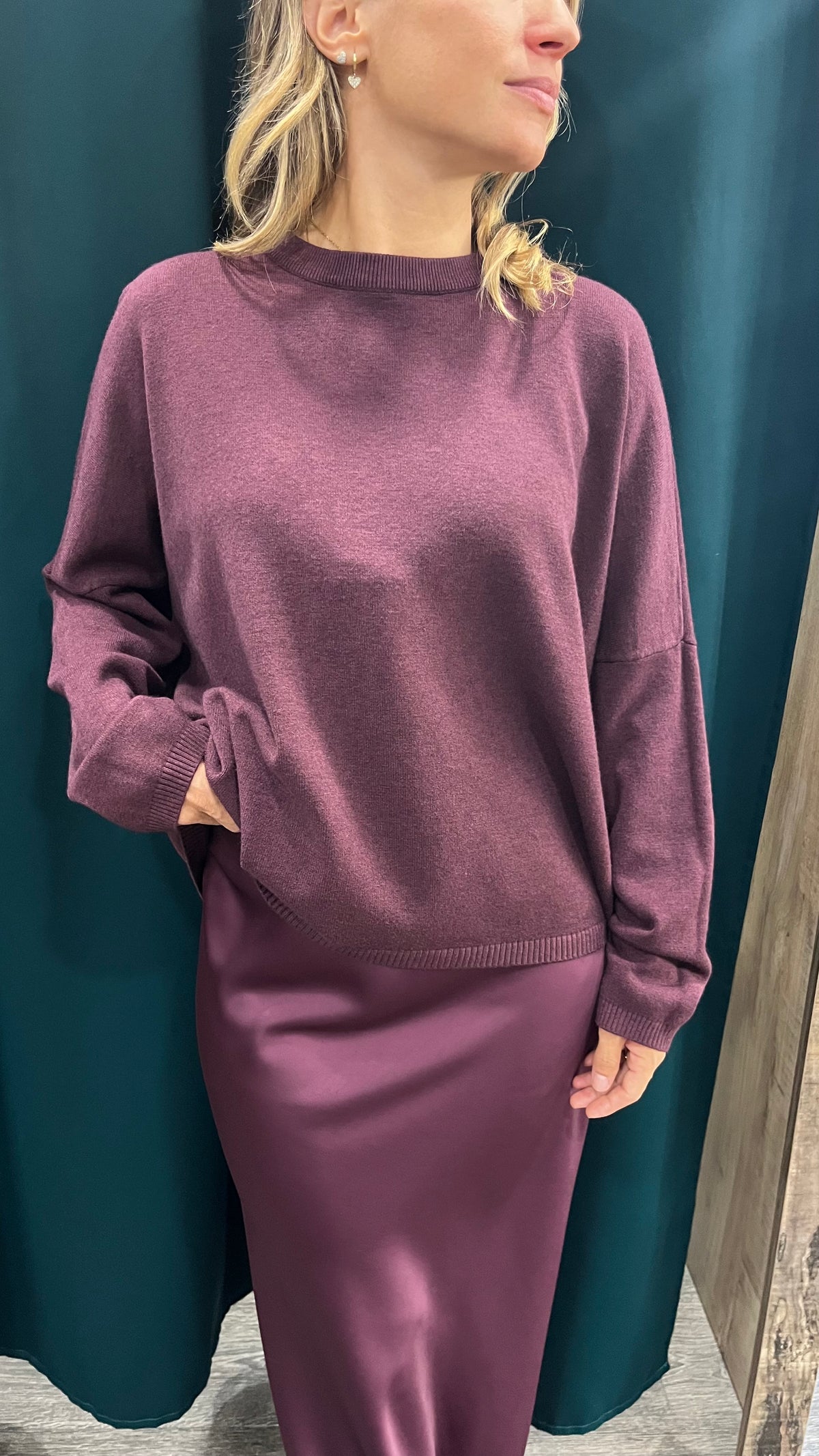 Maglione Bordeaux Over