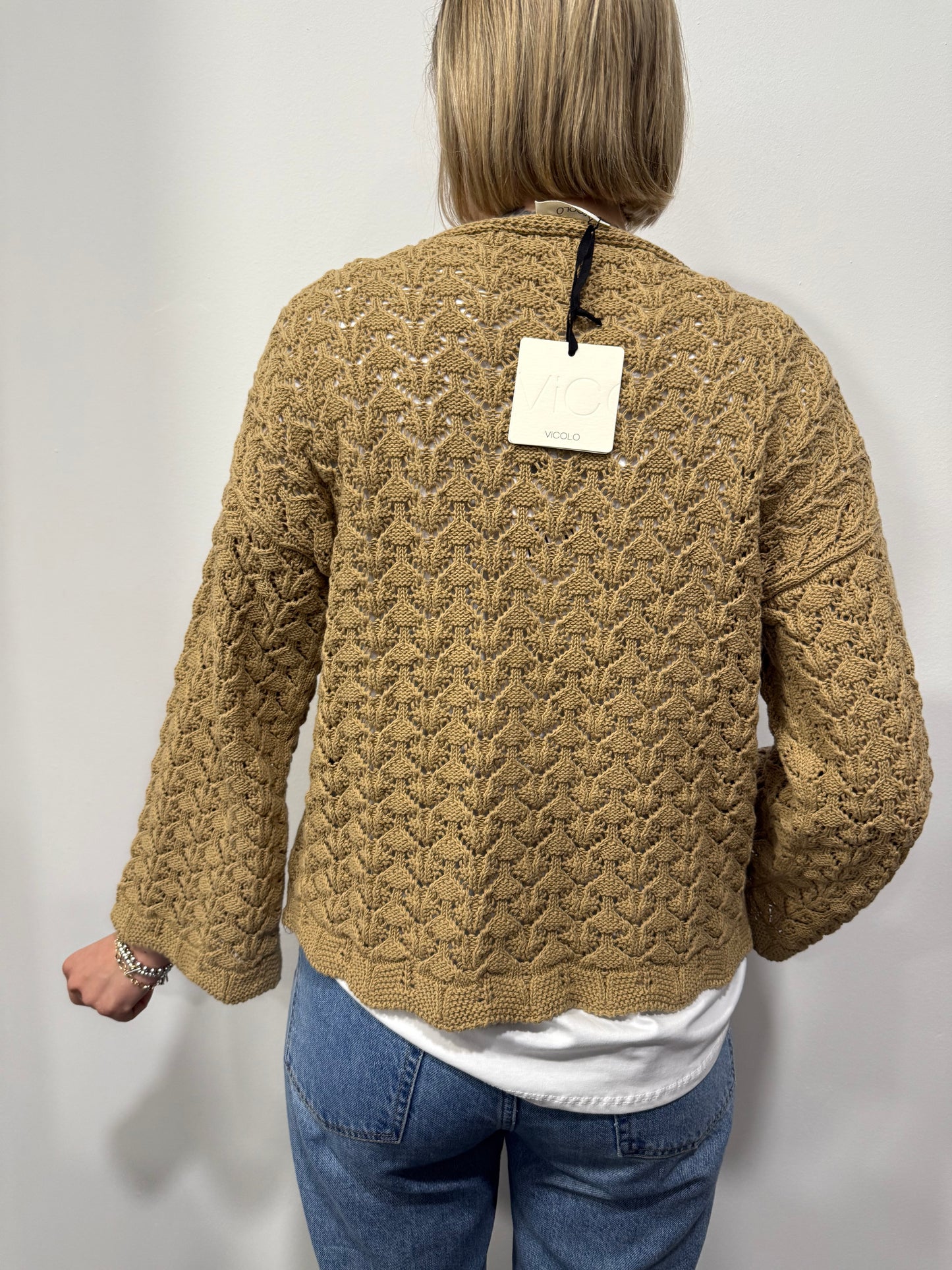Cardigan Vicolo Traforato Colore Naturale