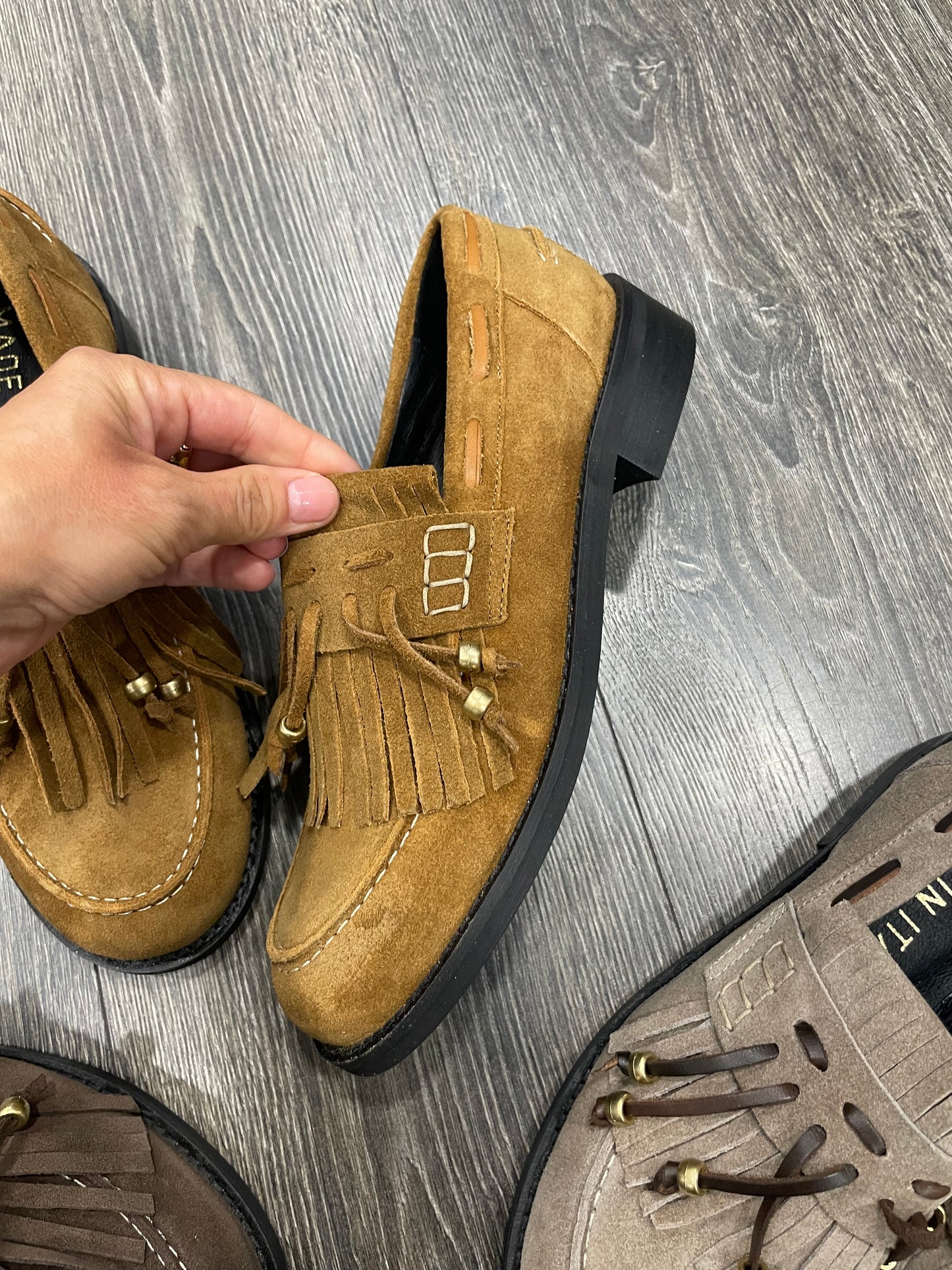 Mocassini in Pelle Suede Con Nappine