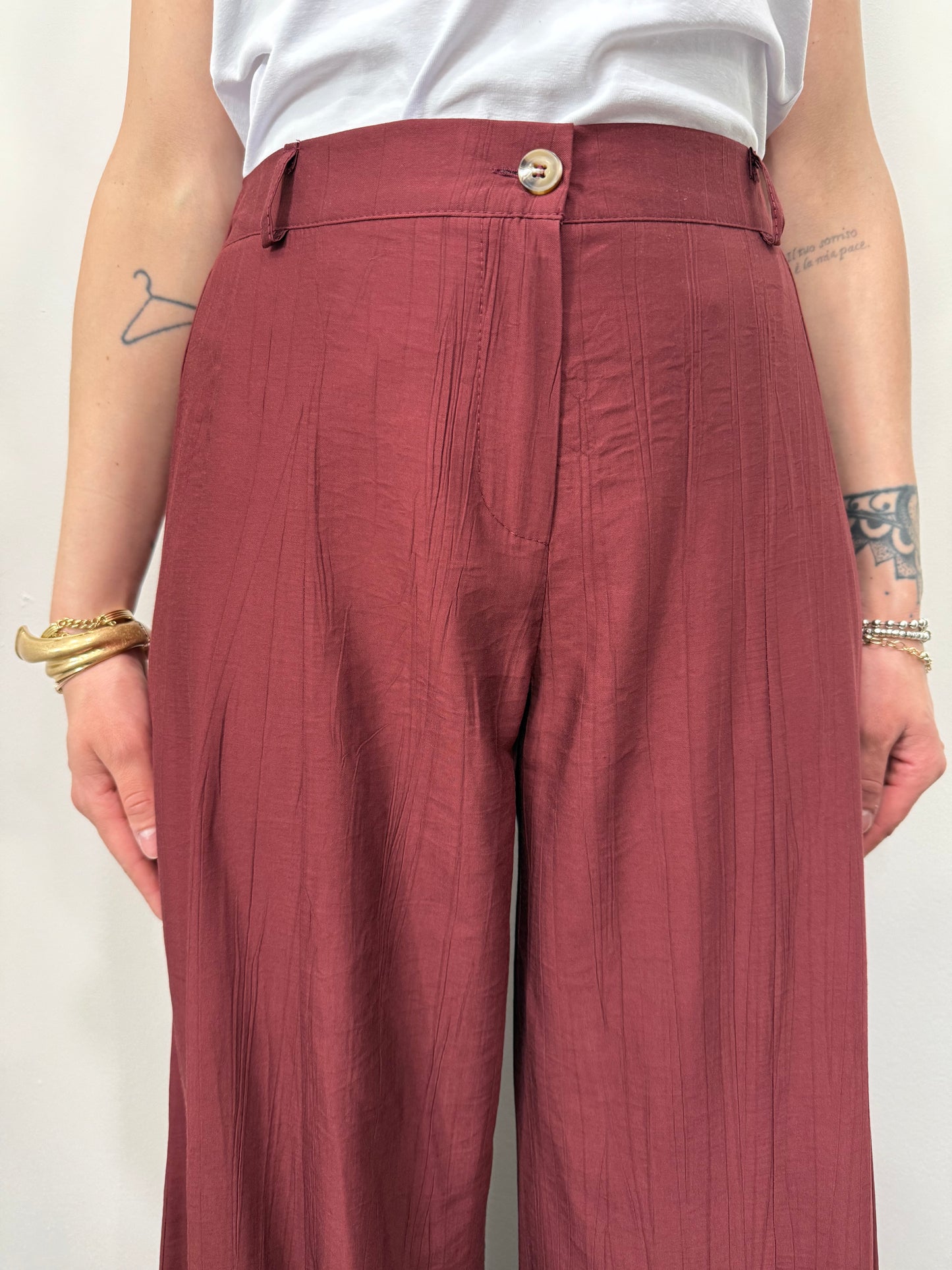 Pantaloni Palazzo Bordeaux