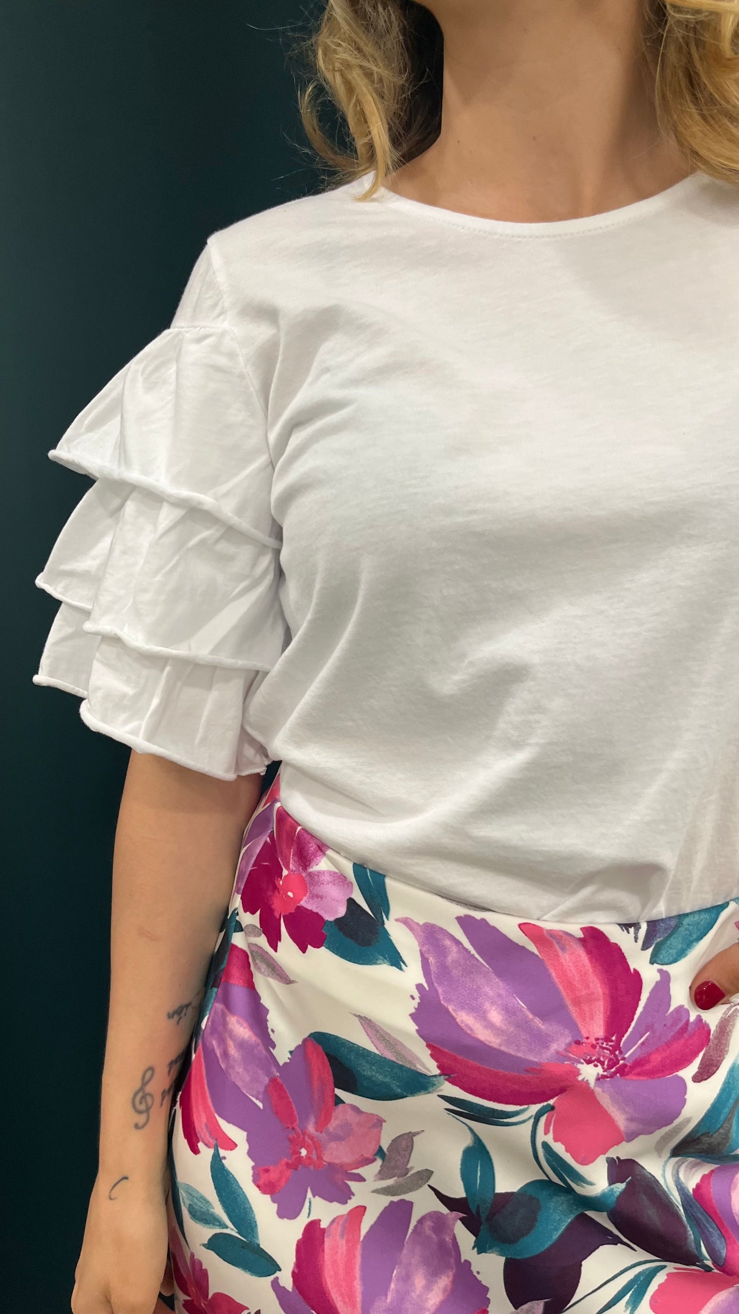 T-shirt Kontatto Manica Balze