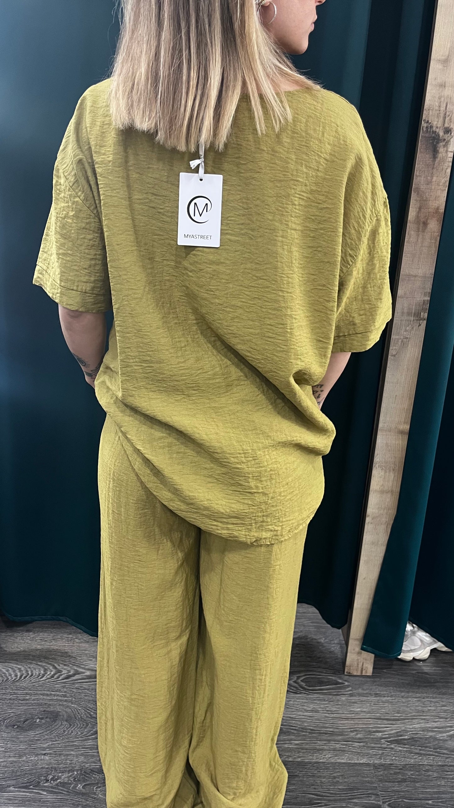 Maglia Oliva Taschina Coordinato Over