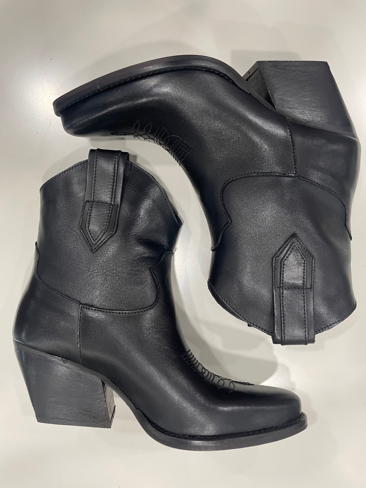 Camperos in pelle Nero Con Tacco 6 cm