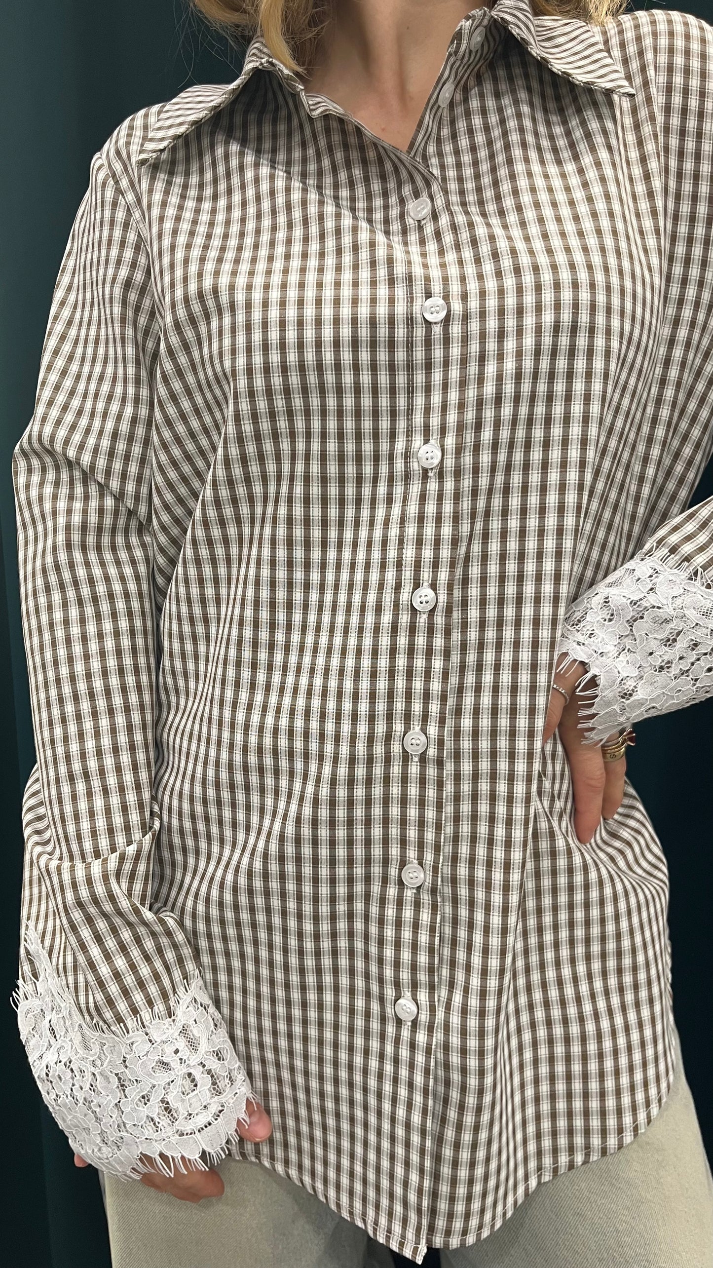 Camicia Quadri Con Pizzo Vicolo