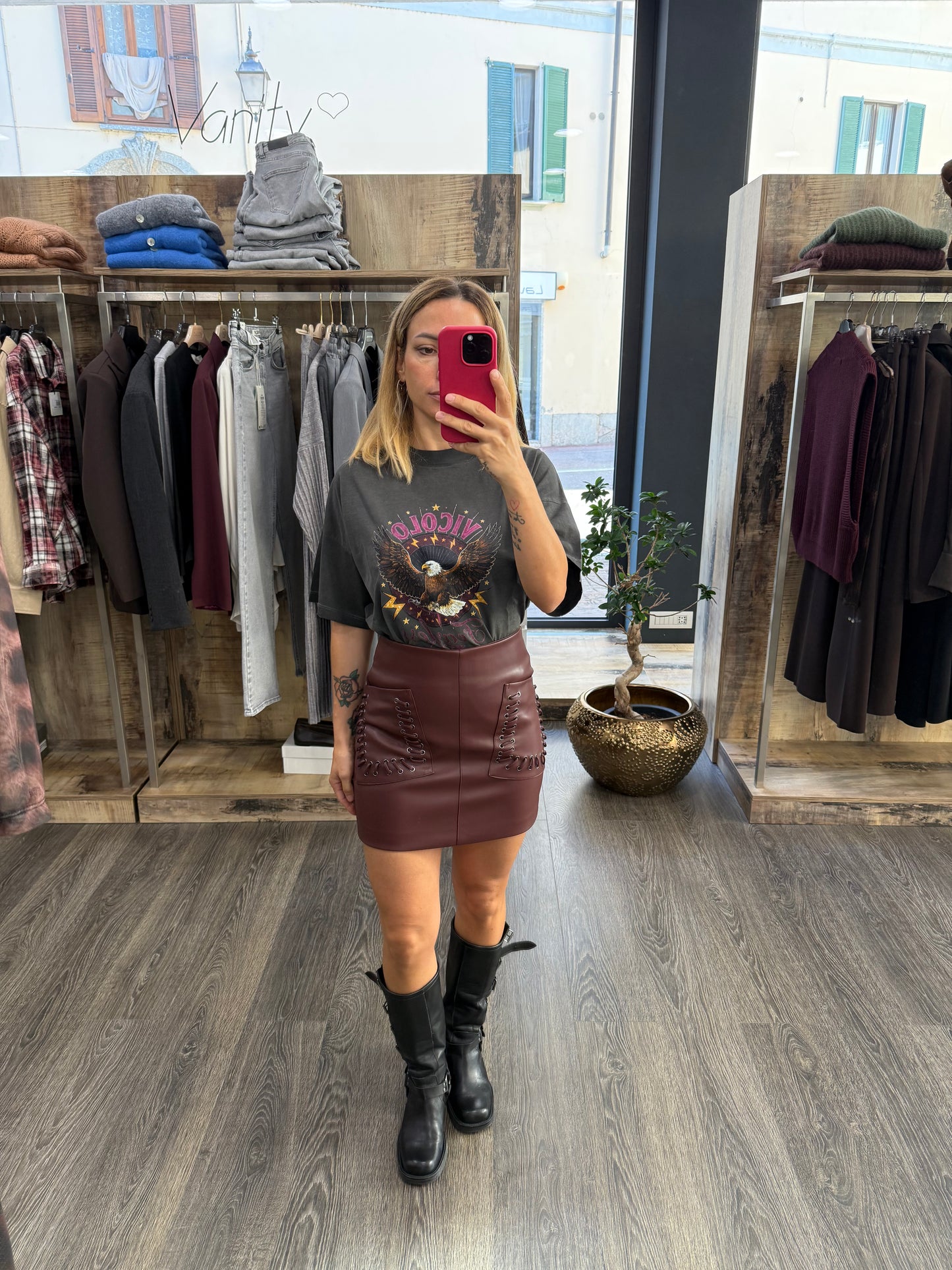 Gonna Ecopelle Bordeaux