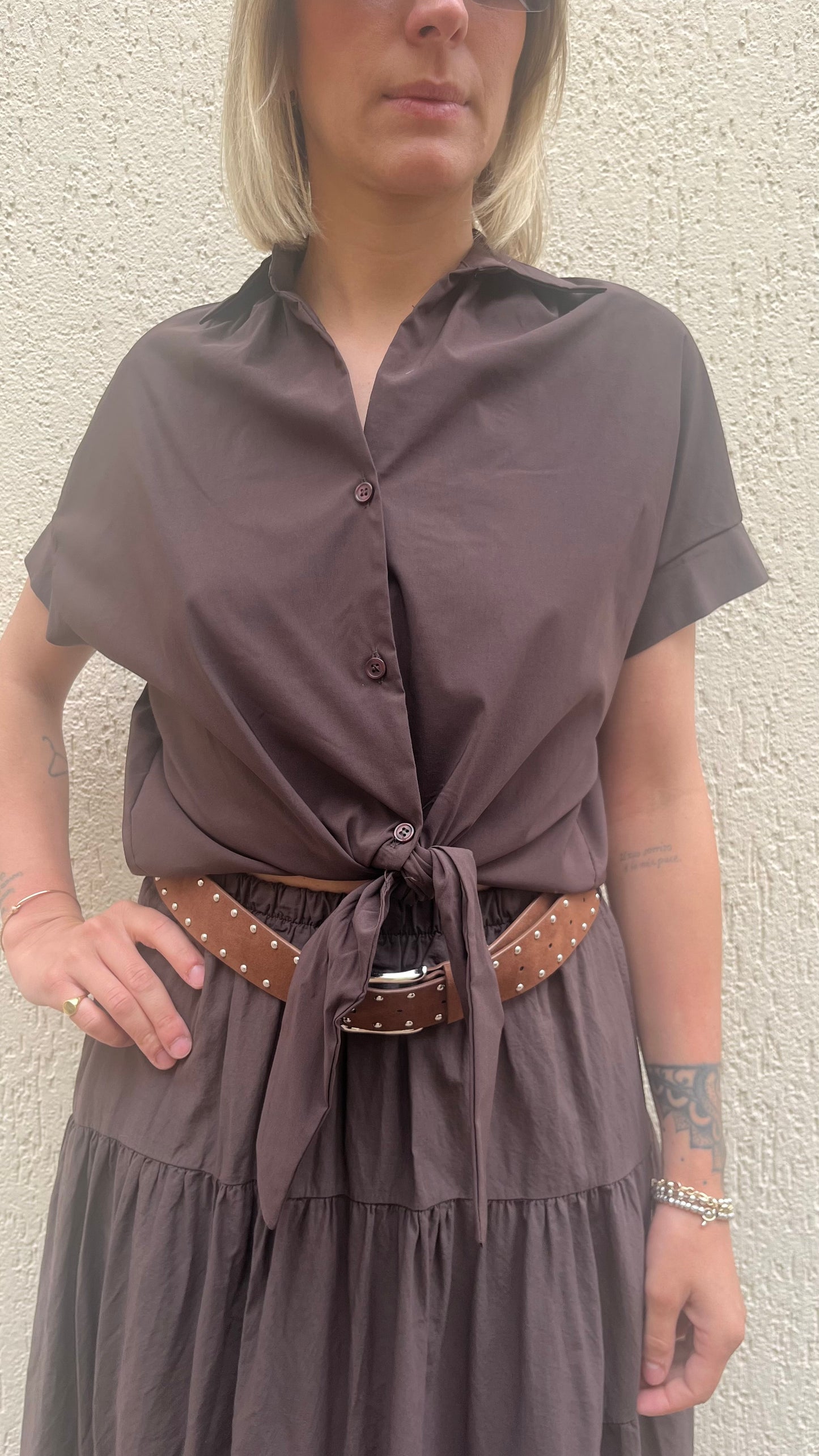 Camicia Marrone con nodo