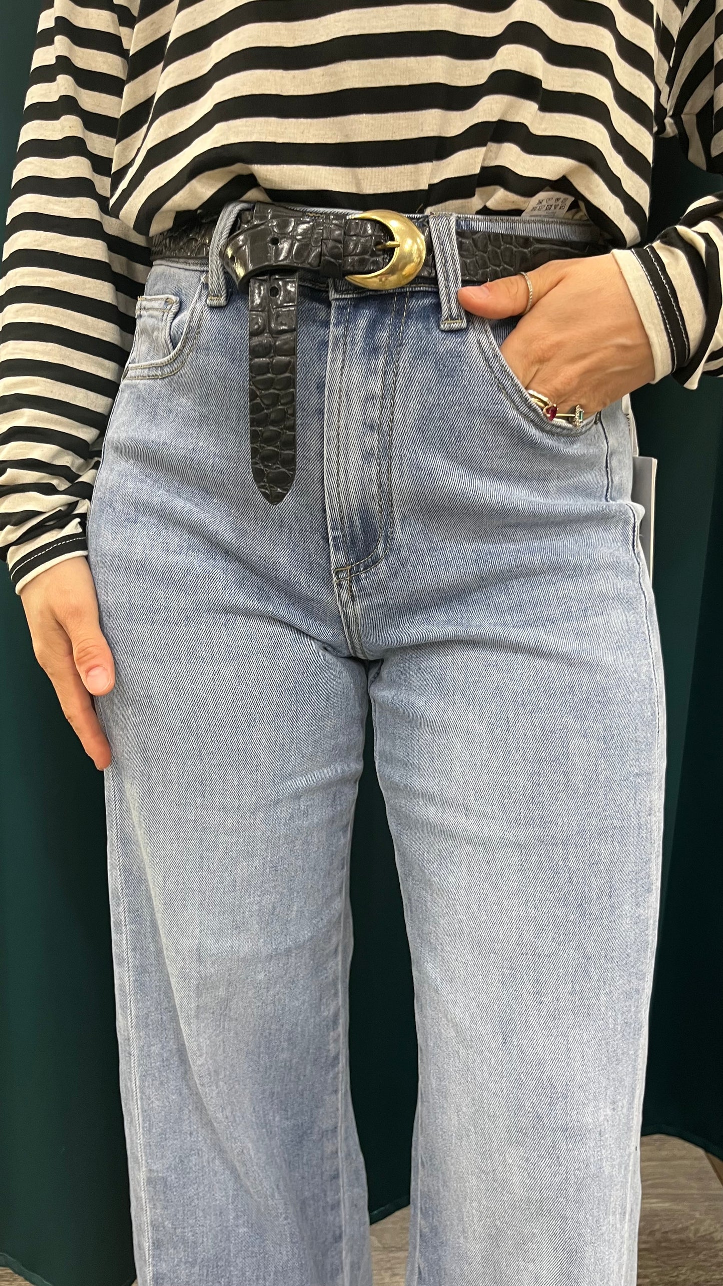Cintura in pelle Nero
