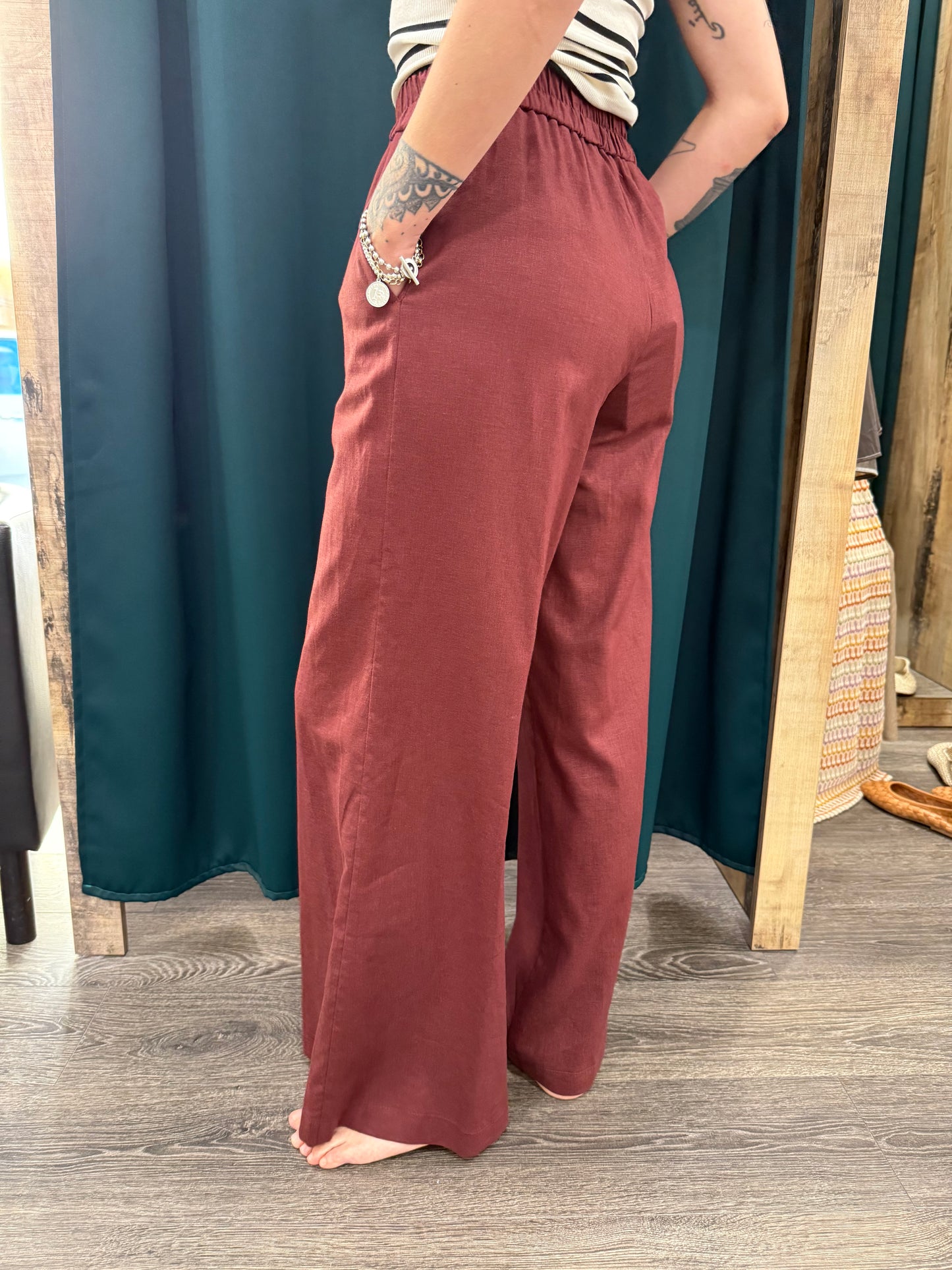Pantaloni Kontatto Lino e Viscosa