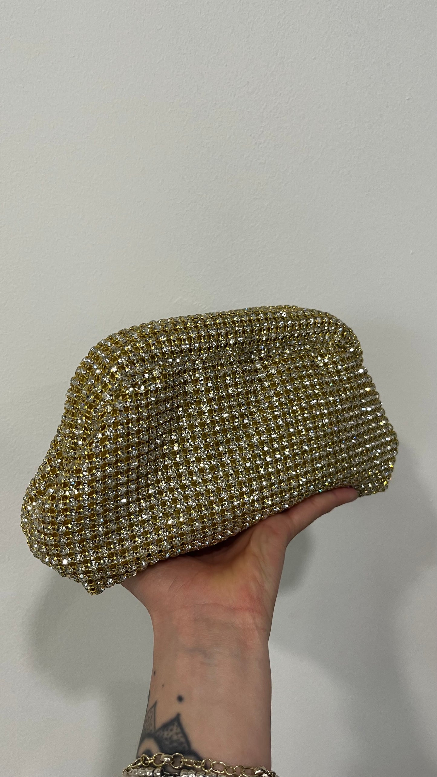 Borsa Gioiello Colore Oro con Strass