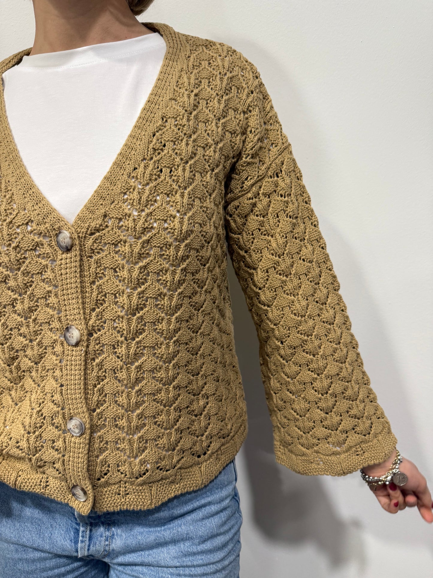 Cardigan Vicolo Traforato Colore Naturale