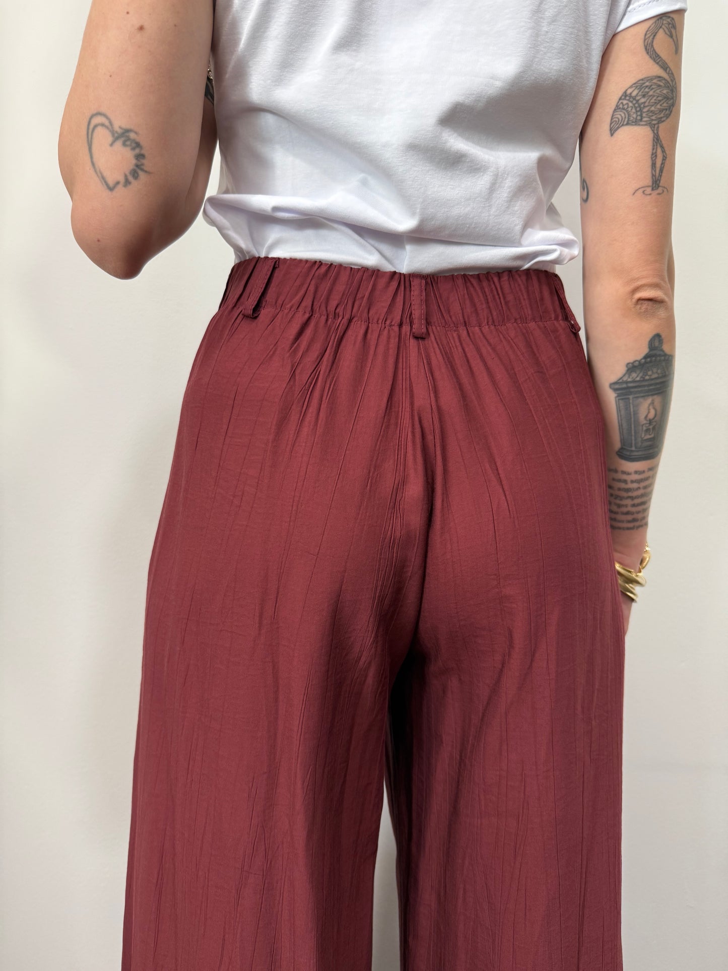 Pantaloni Palazzo Bordeaux