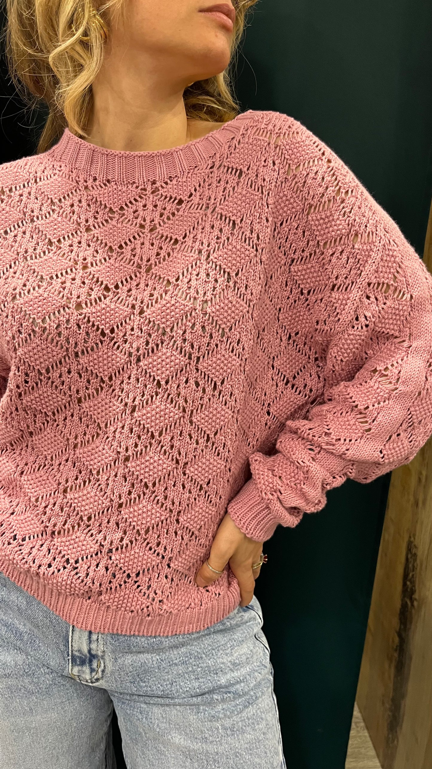Maglione Traforato Rosa