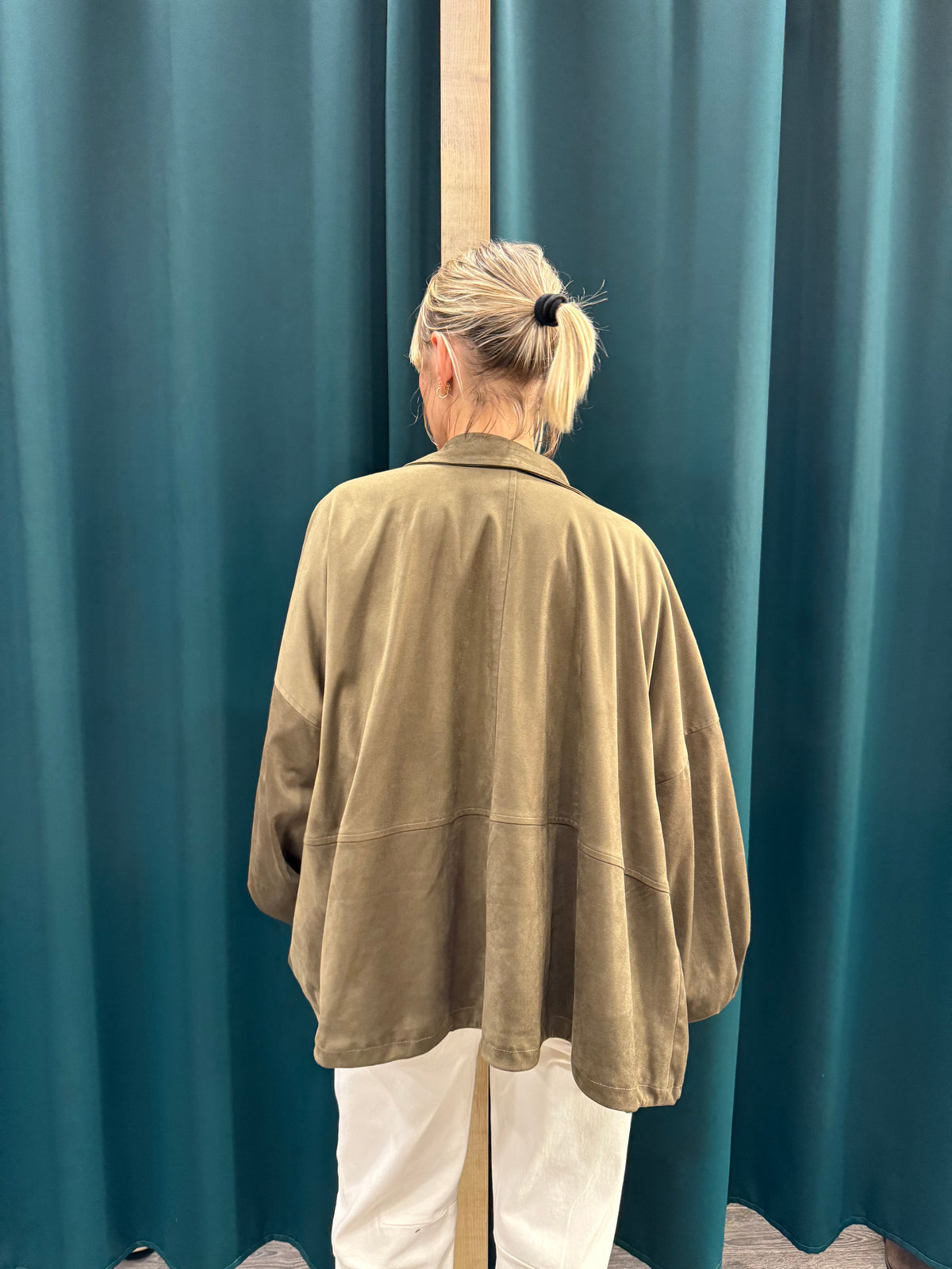 Giacca Giubbino in Suede Over Militare