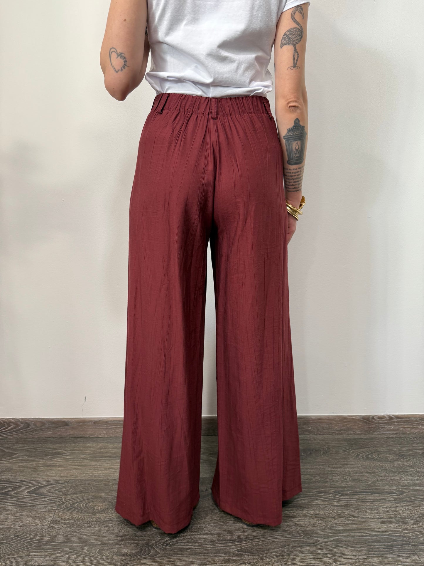 Pantaloni Palazzo Bordeaux