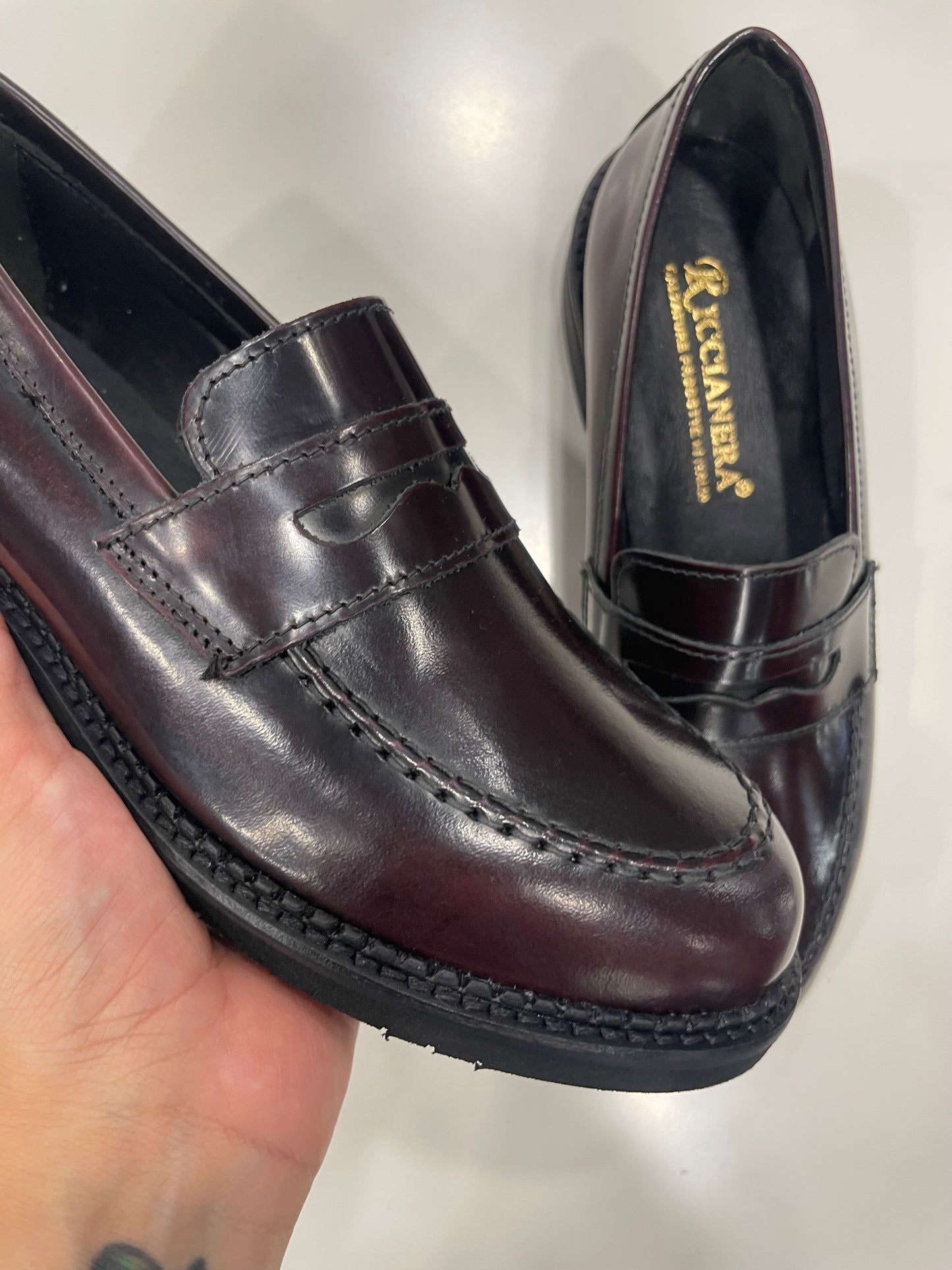 Mocassini in Pelle Bordeaux