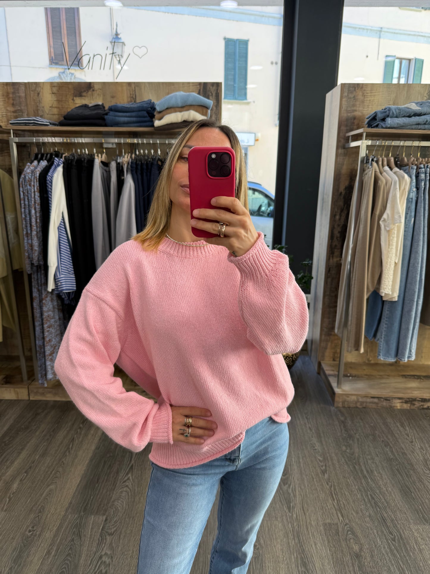 Maglione Cotone Vicolo Rosa