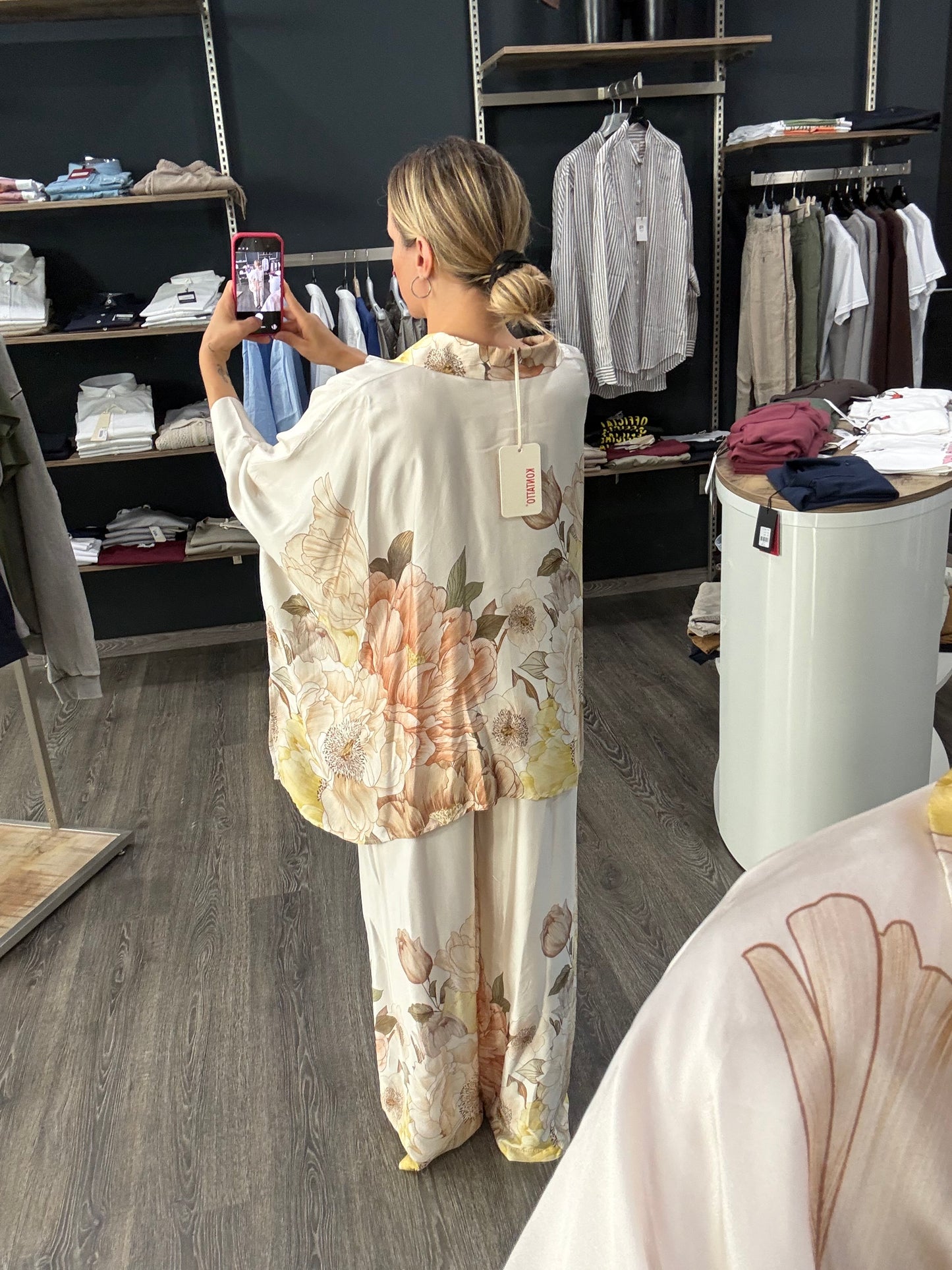 Pantalone Kontatto in Viscosa Fiori