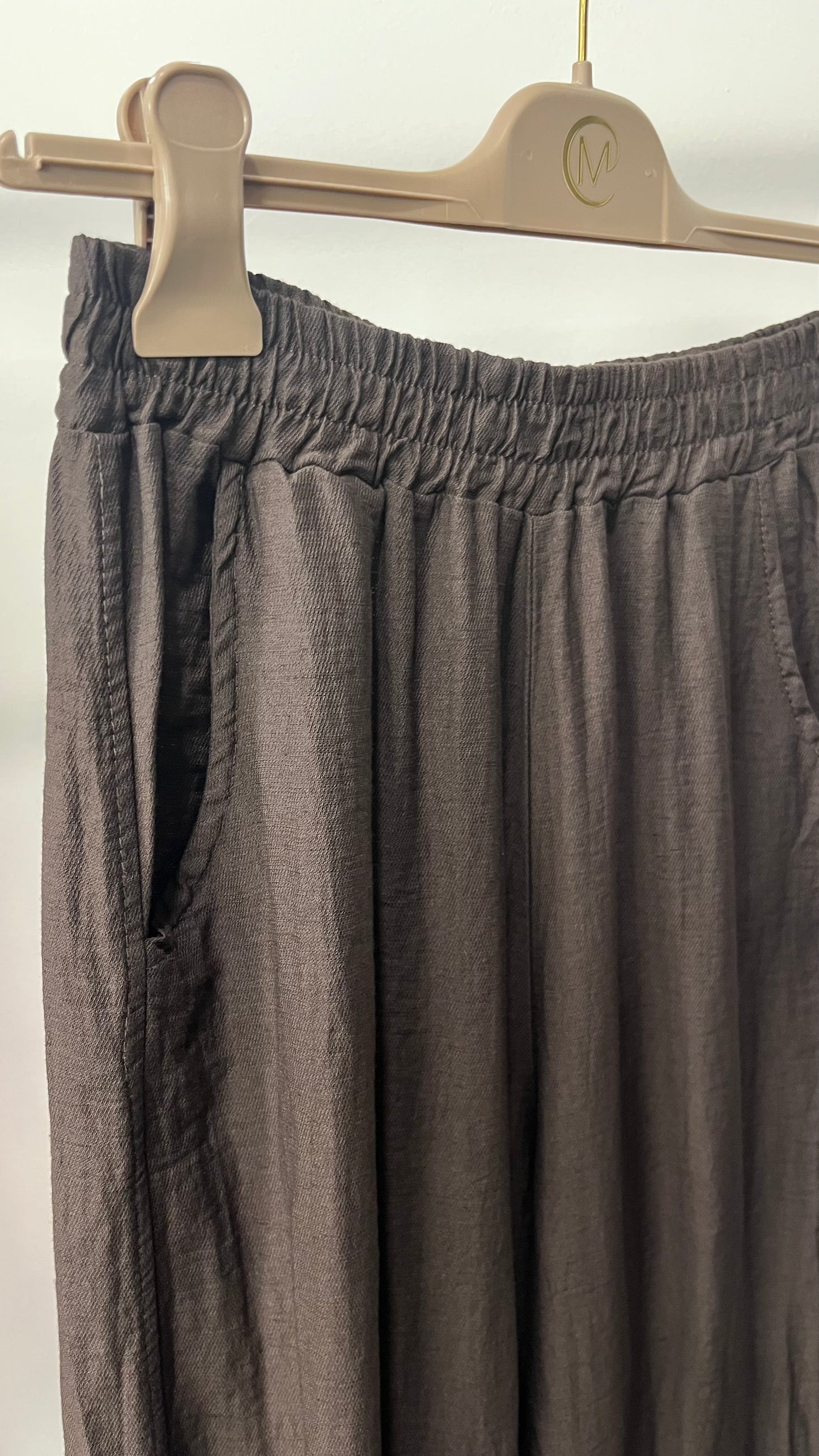 Pantalone Cioccolato con Elastico in Vita