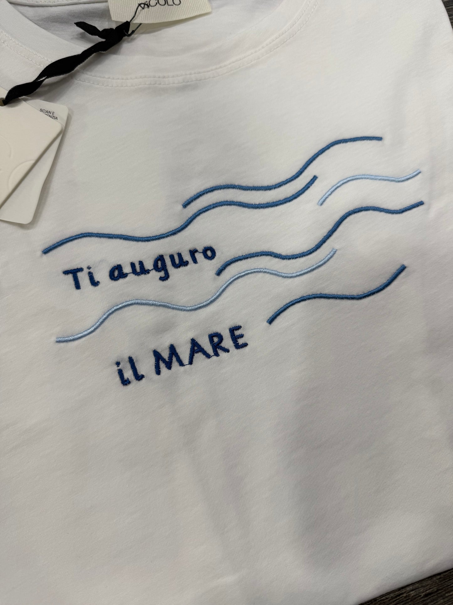 T-shirt Vicolo scritta Ricamo “ti auguro il mare”