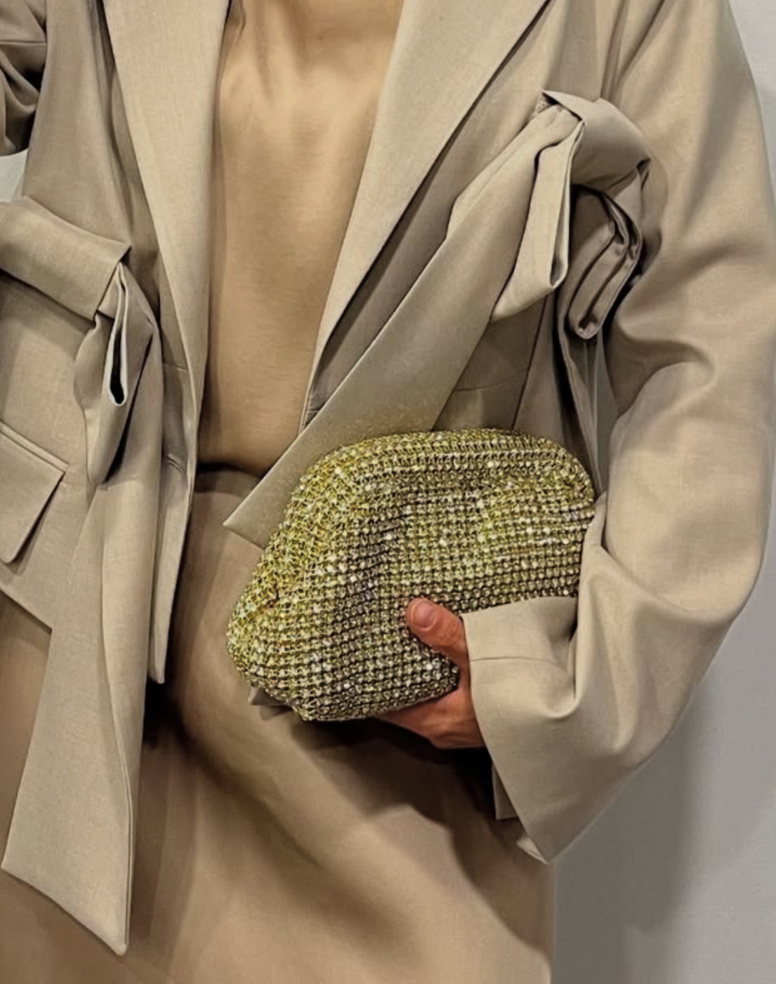 Borsa Gioiello Colore Oro con Strass