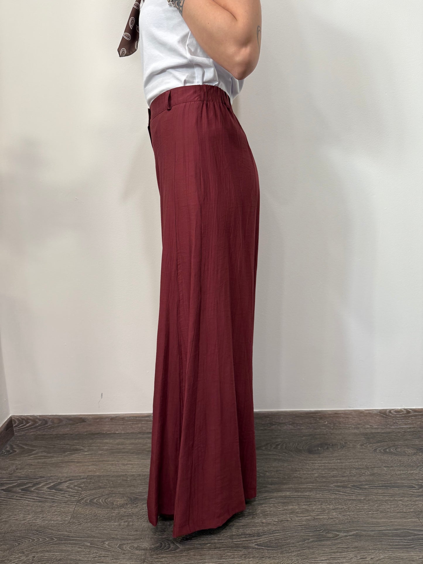 Pantaloni Palazzo Bordeaux
