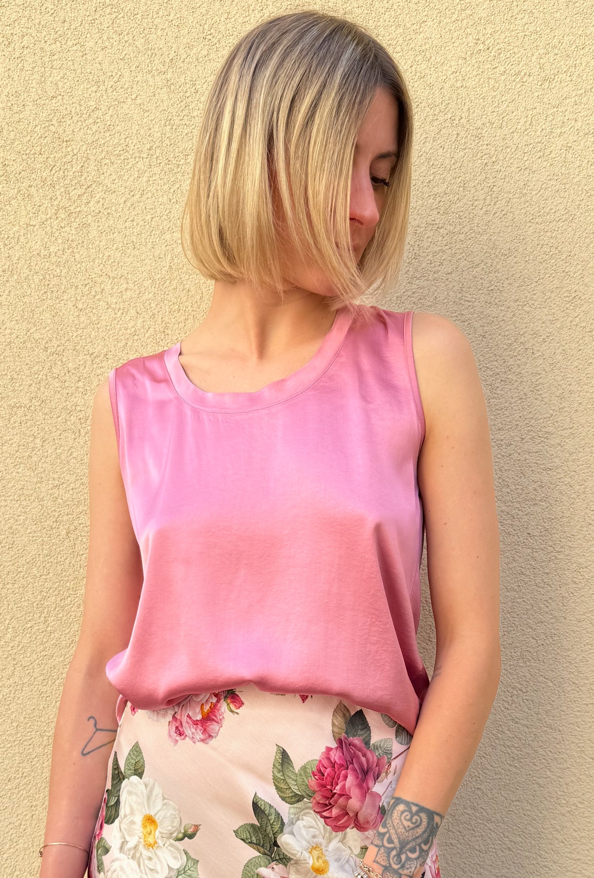 Canotta Vicolo 100% Viscosa Rosa