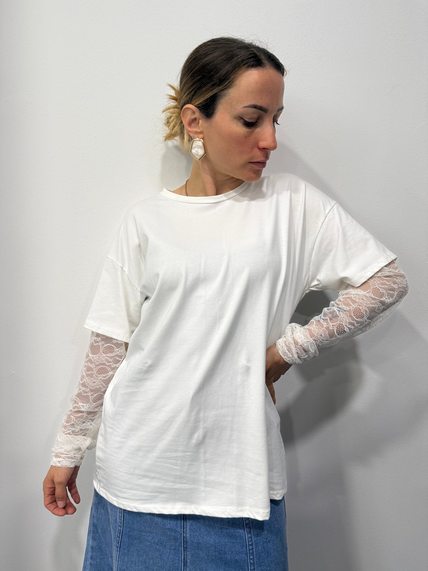 Maglia Maniche Pizzo