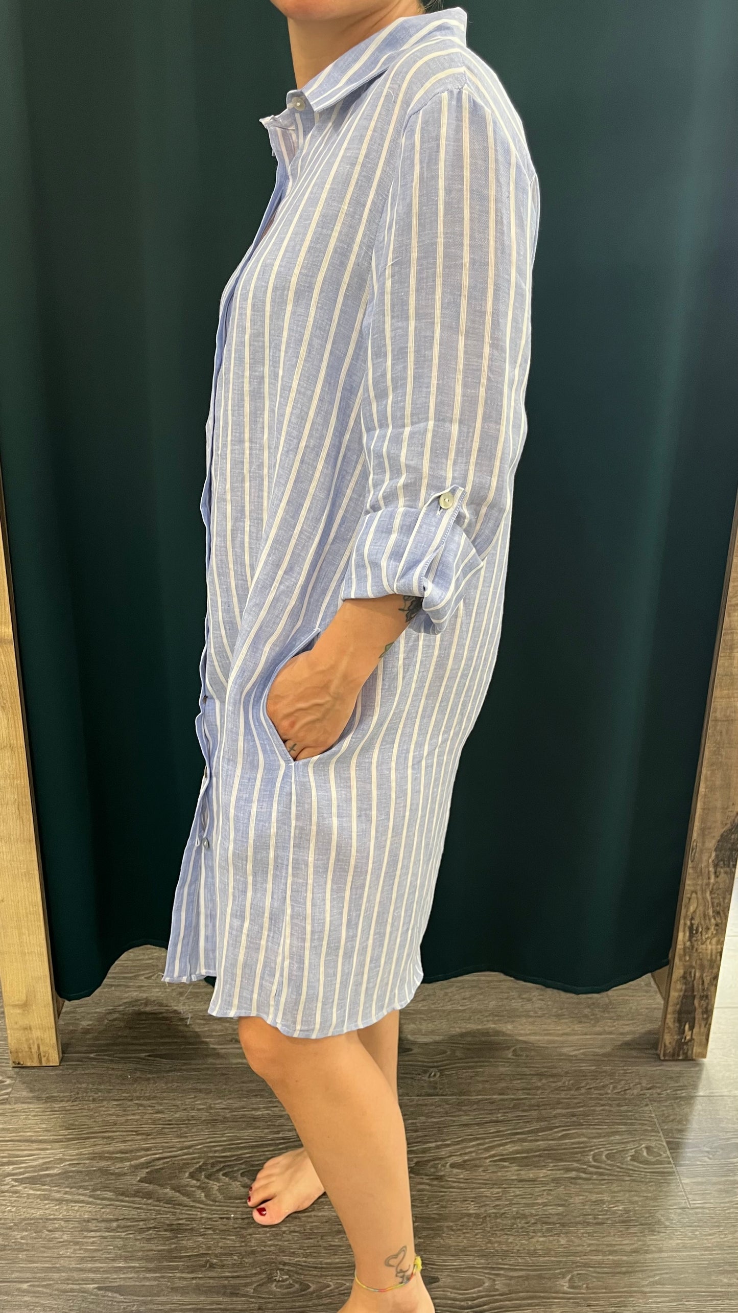 Camicia/Abito Righe in Lino