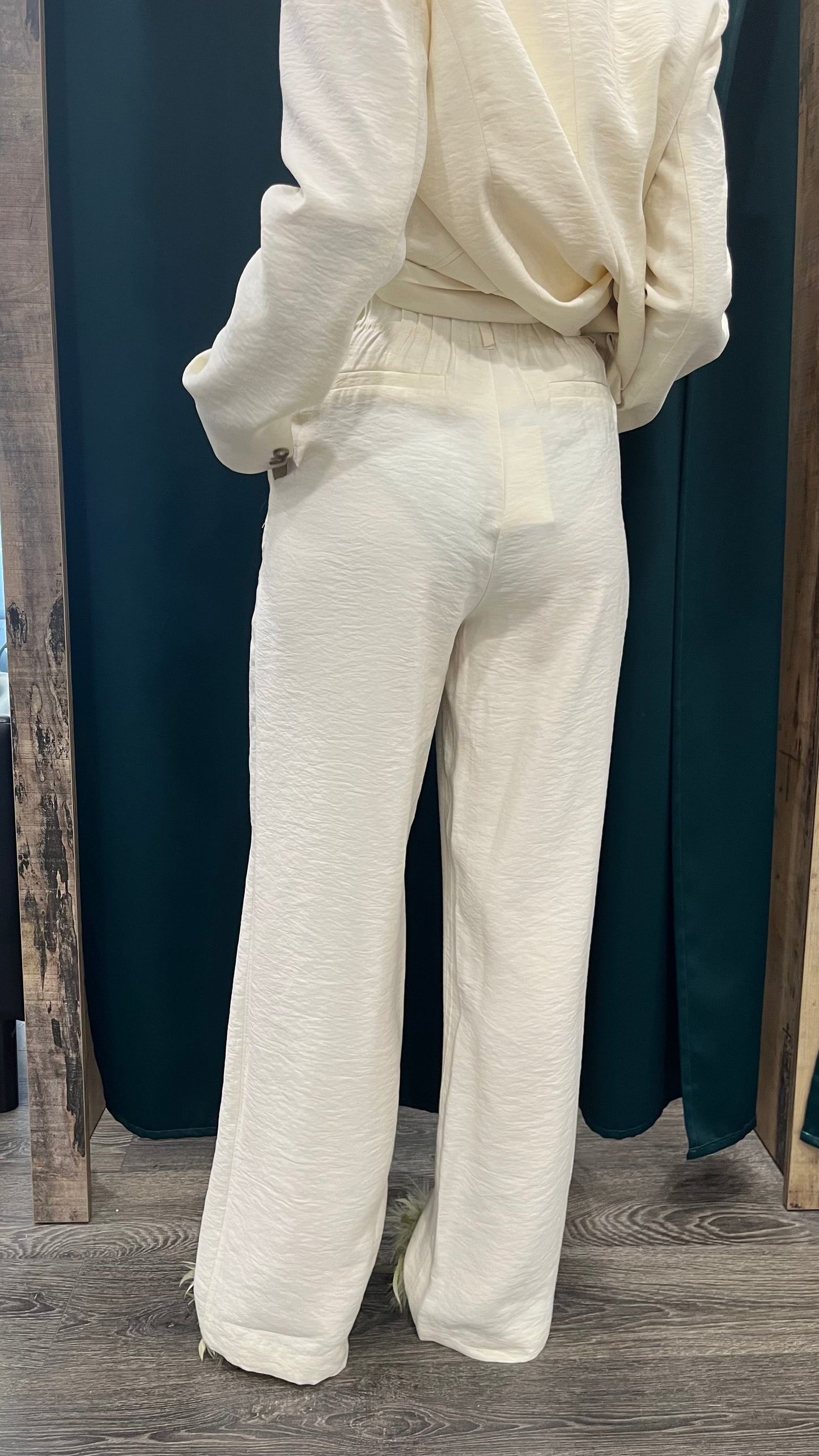 Pantaloni Panna con Elastico in Vita