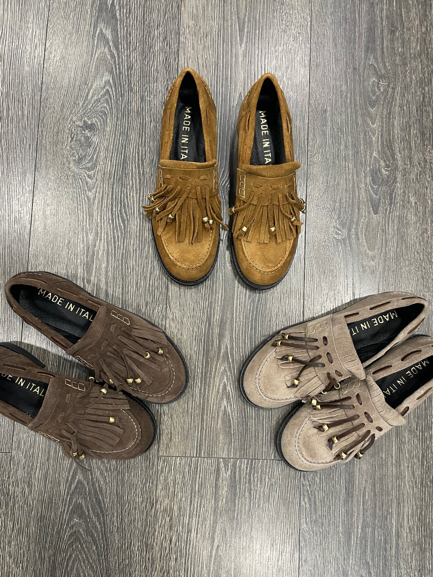 Mocassini in Pelle Suede Con Nappine