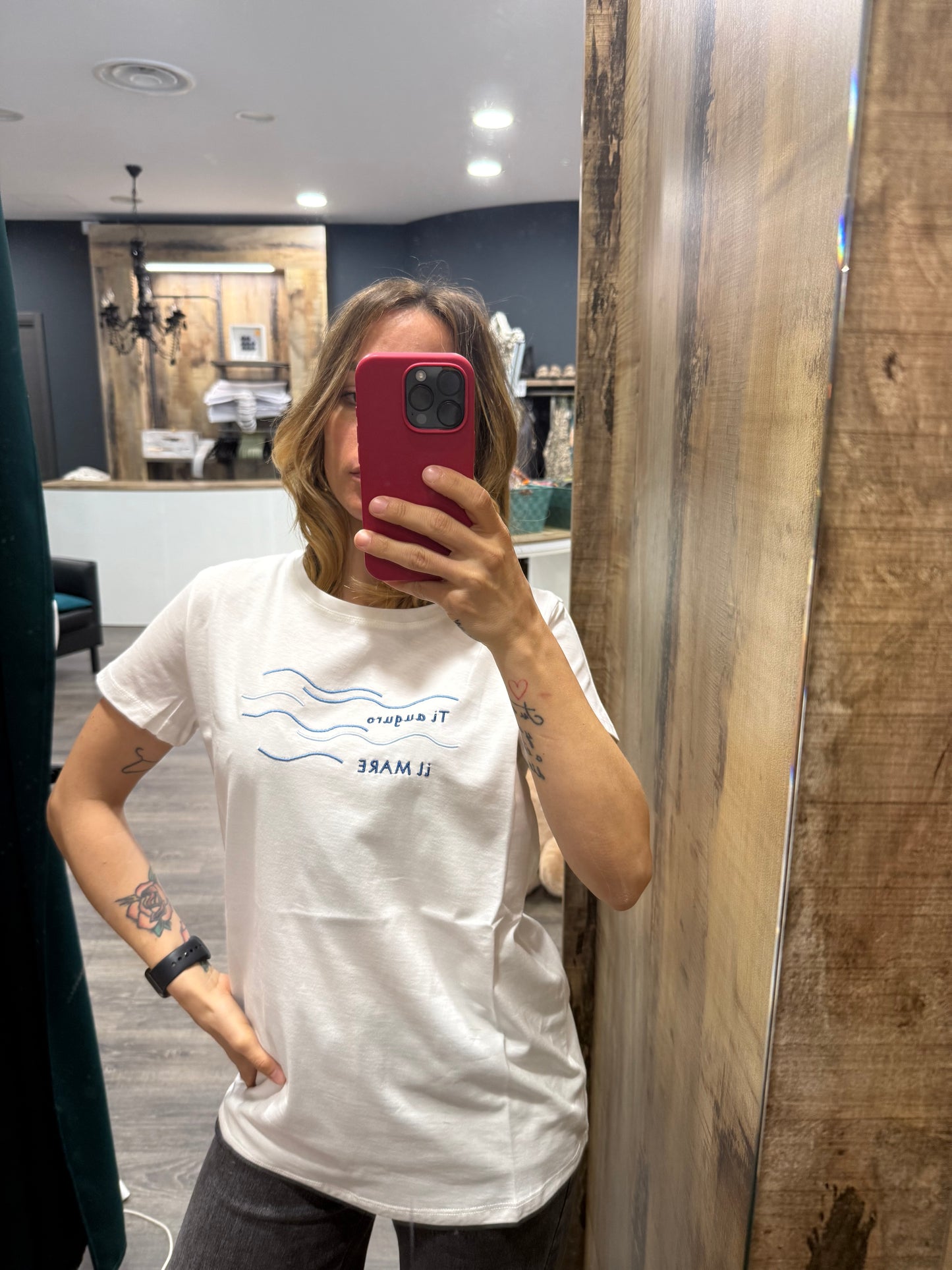 T-shirt Vicolo scritta Ricamo “ti auguro il mare”