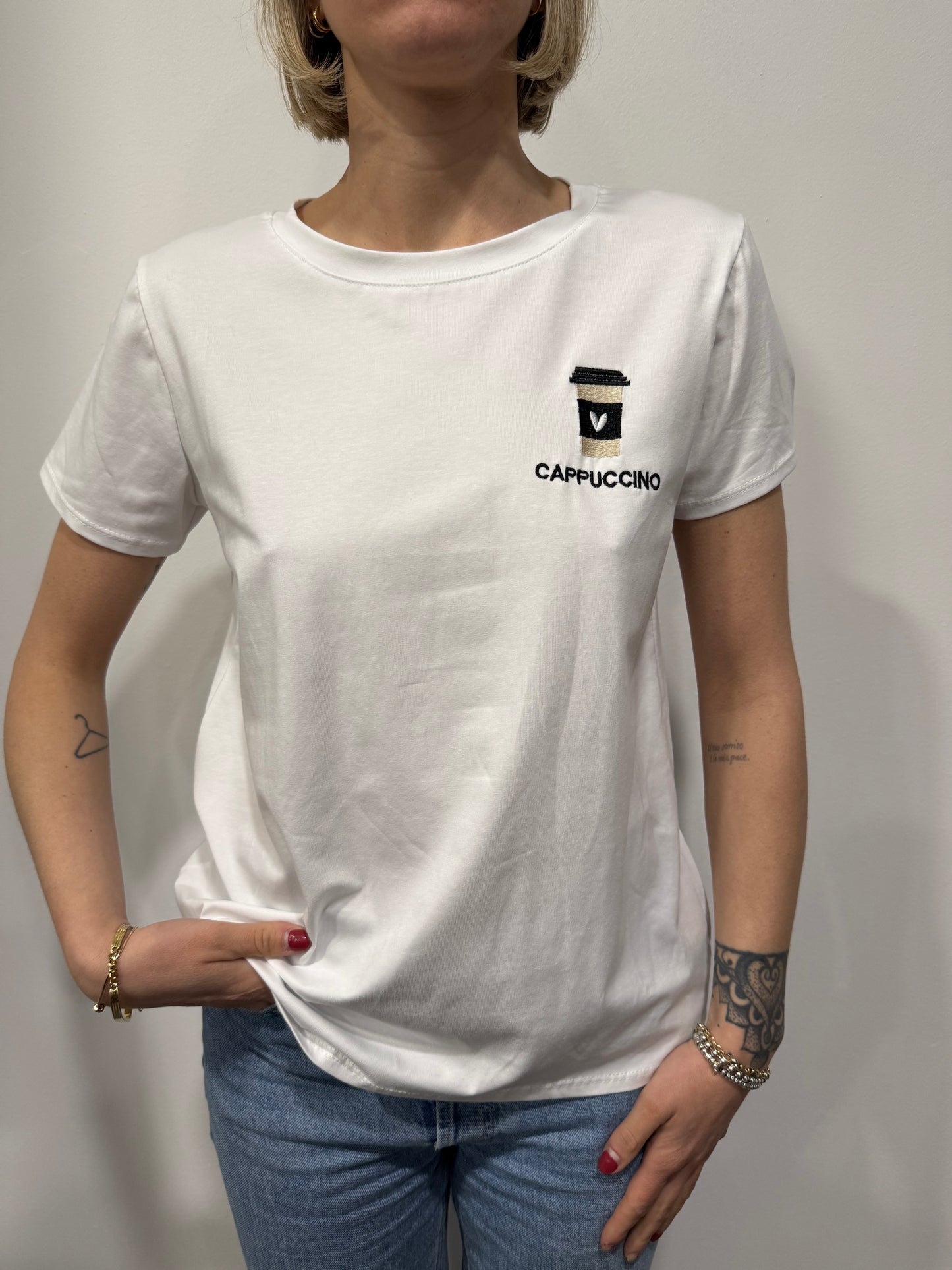 Maglia con Ricamo Cappuccino