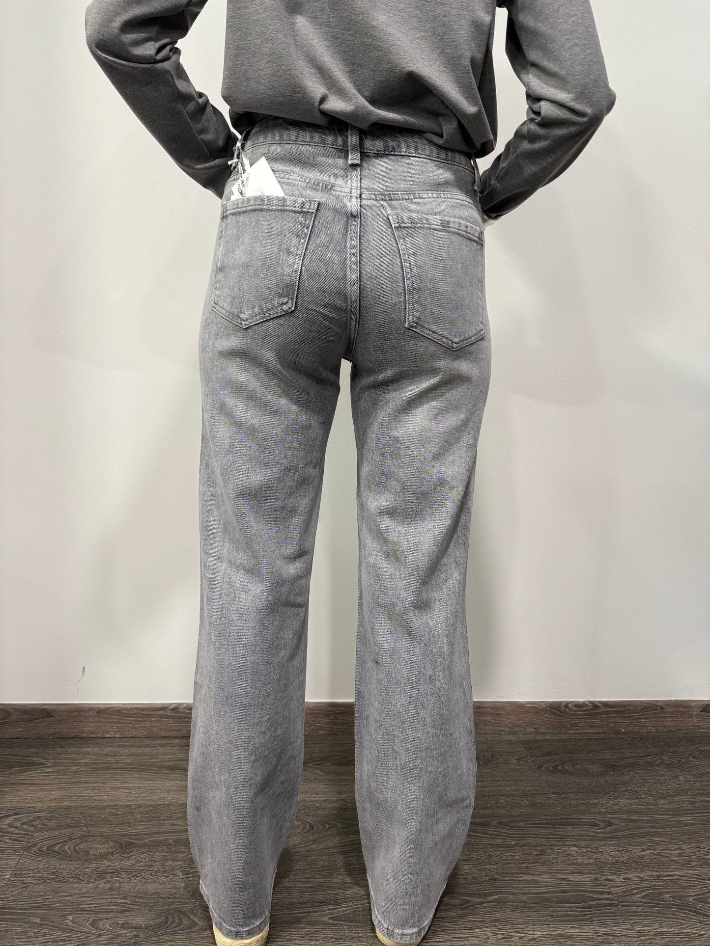 Jeans Grigio Chiaro Strass