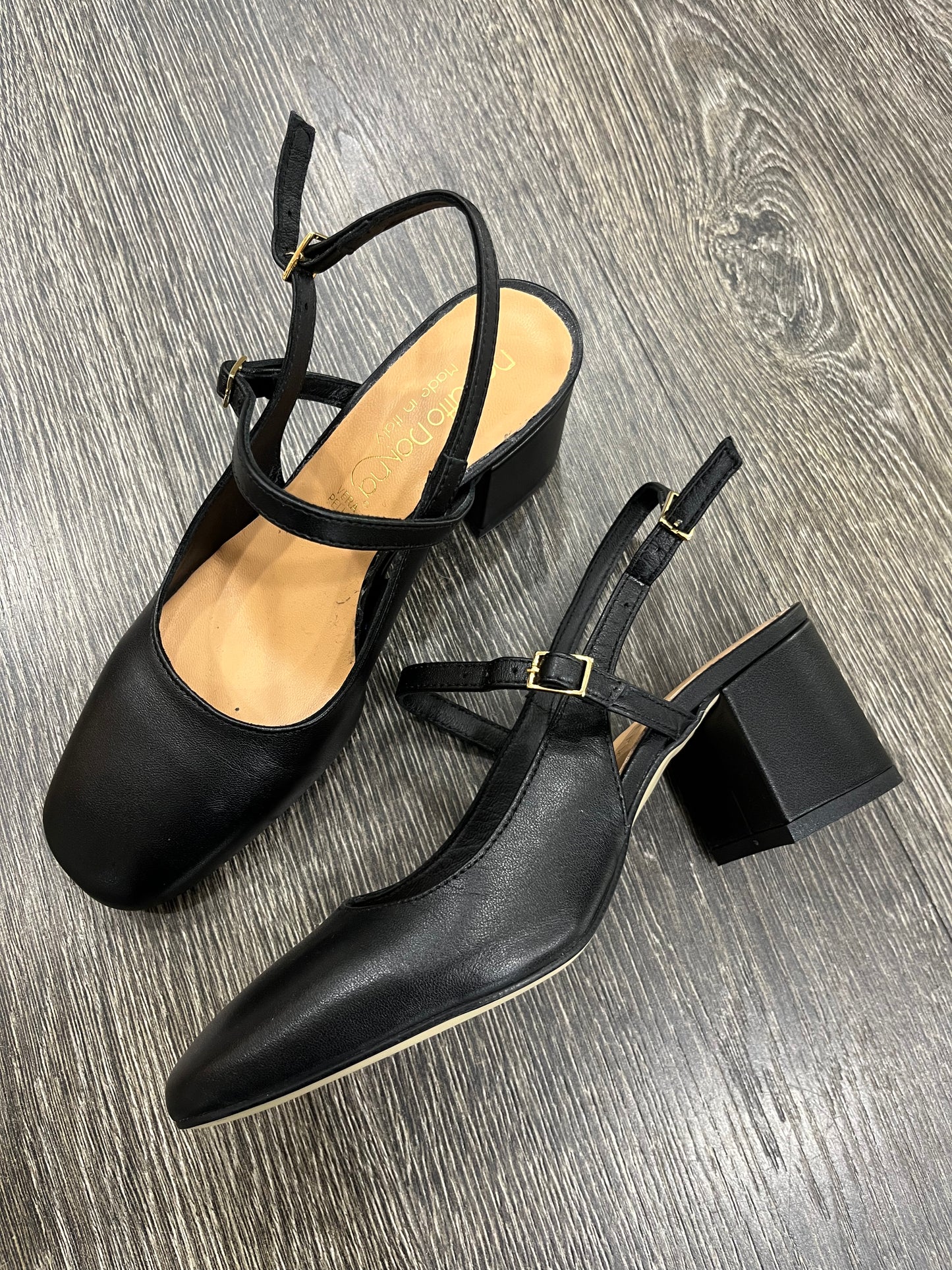 Ballerina Mary Jane Nero in Pelle