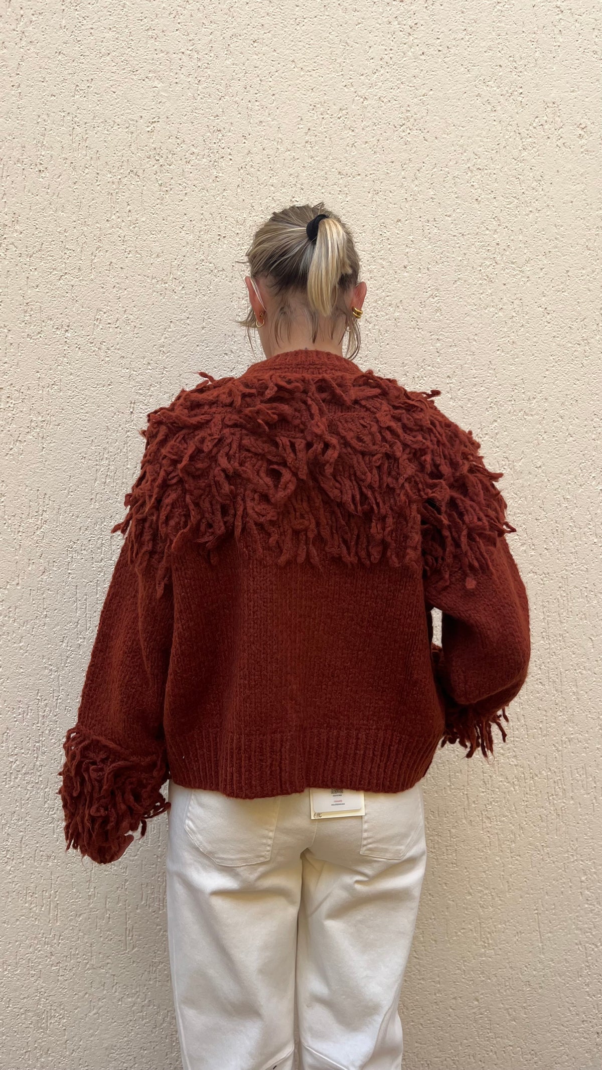 Cardigan Vicolo Frange Mattone