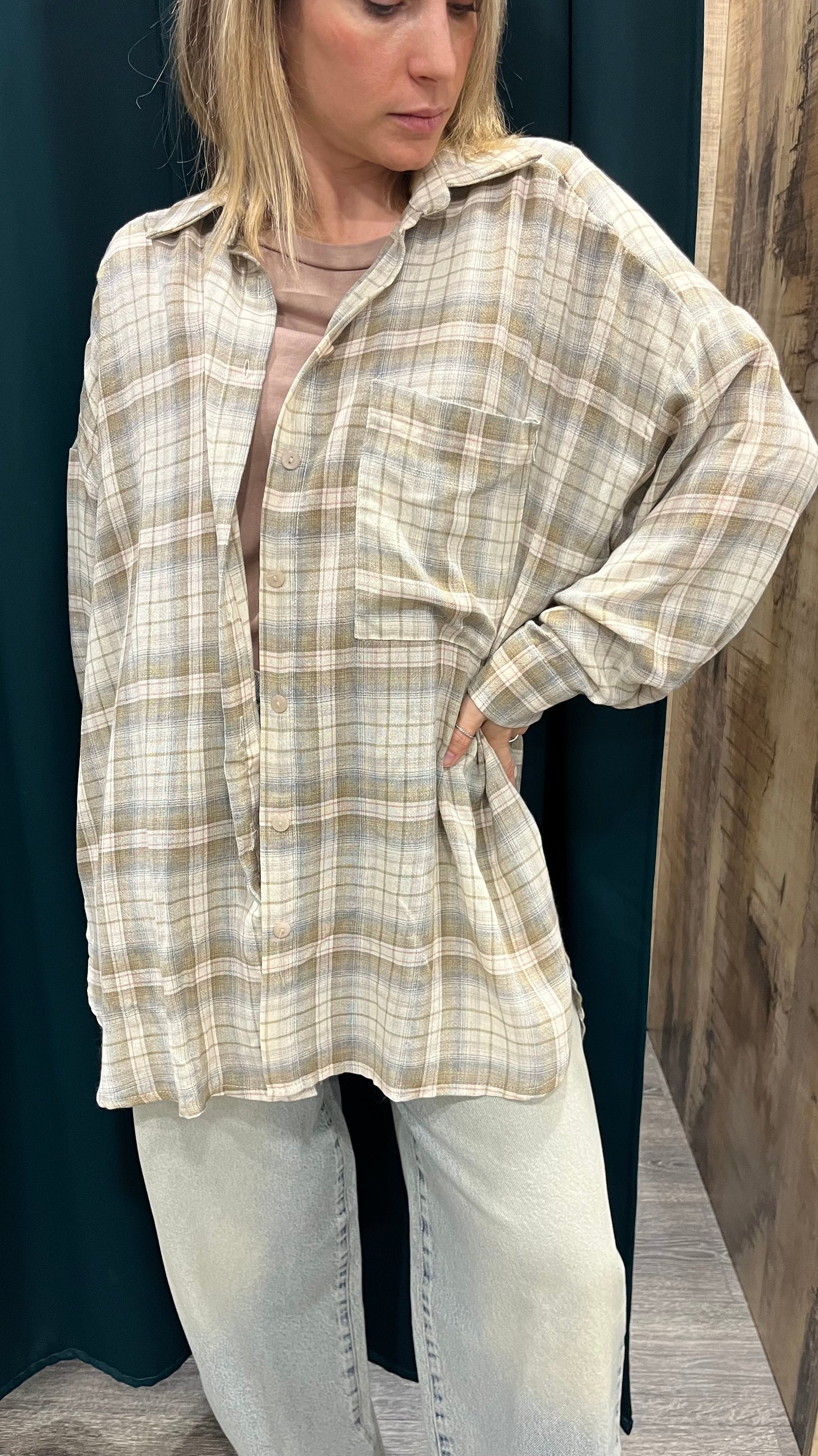 Camicia Over con Scritta