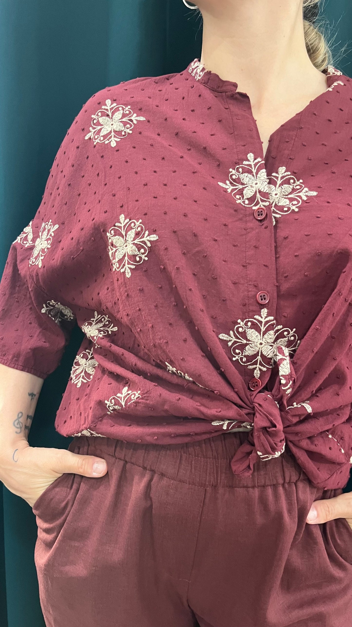 Camicia Vicolo Bordeaux Fantasia