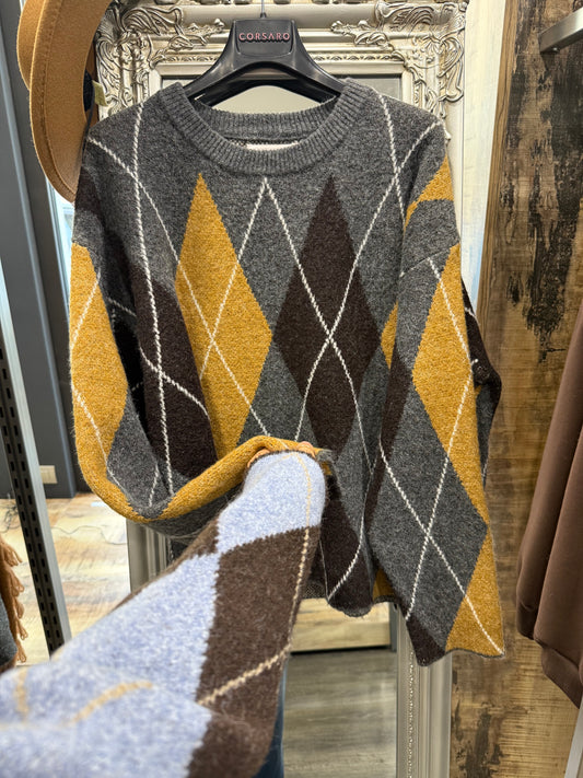 Maglione Oversize Rombi in Varianti colore