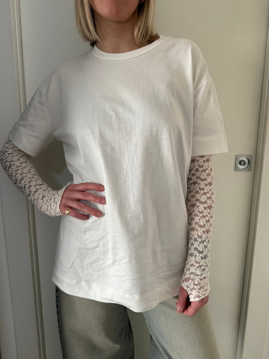 Maglia con maniche in pizzo