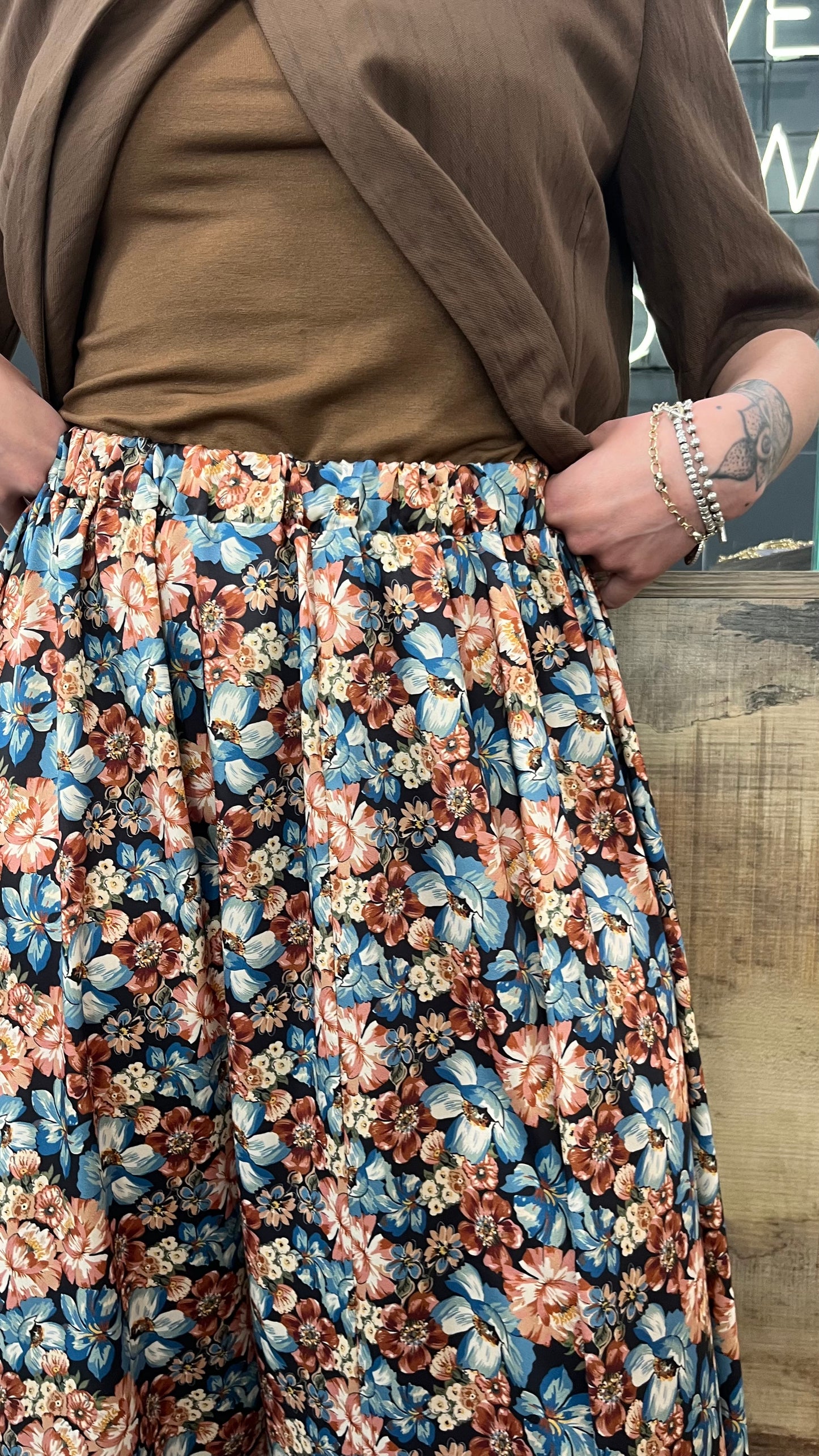 Gonna Lunga Lila Fiori