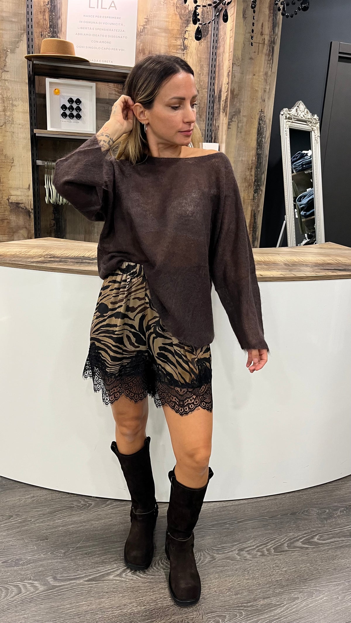 Maglione Kontatto Moro in Alpaca