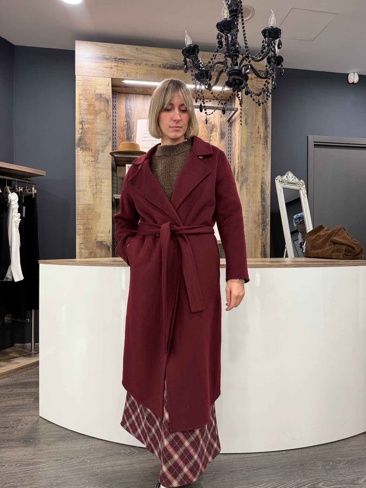 Cappotto Bordeaux Lana
