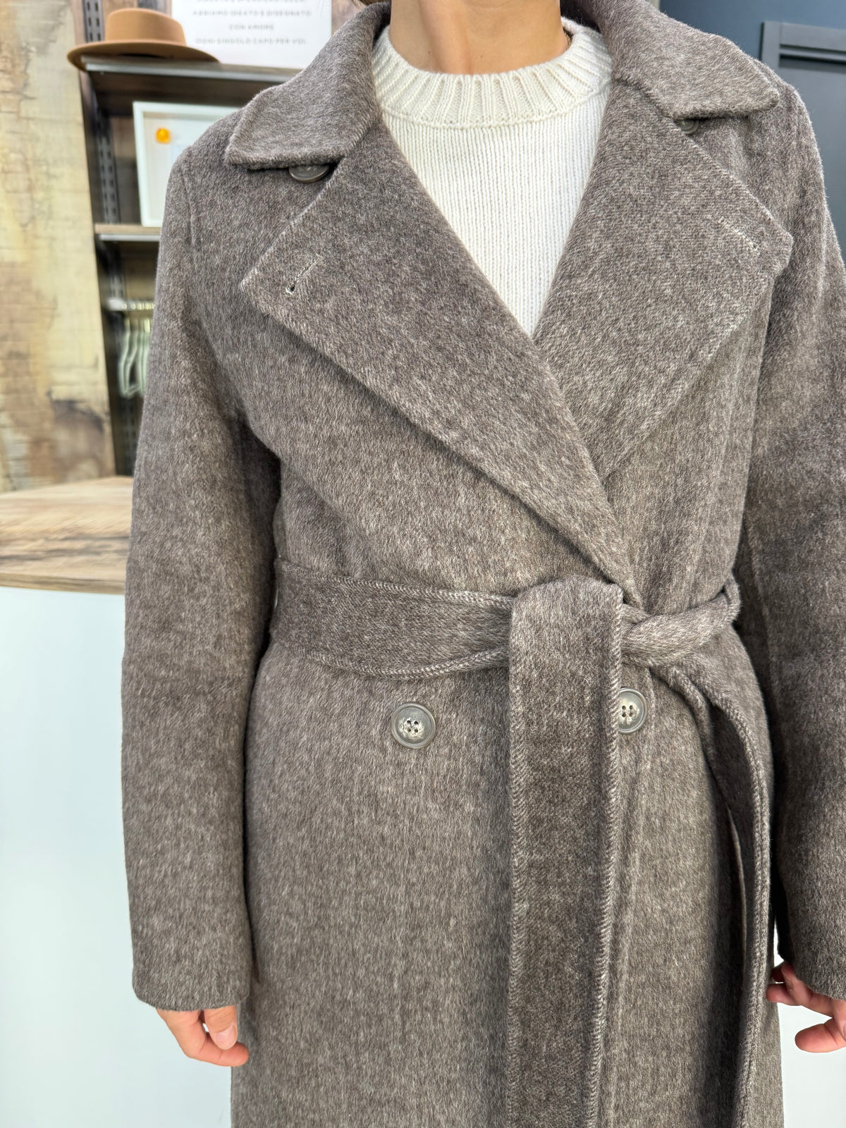 Cappotto Fango con Cintura