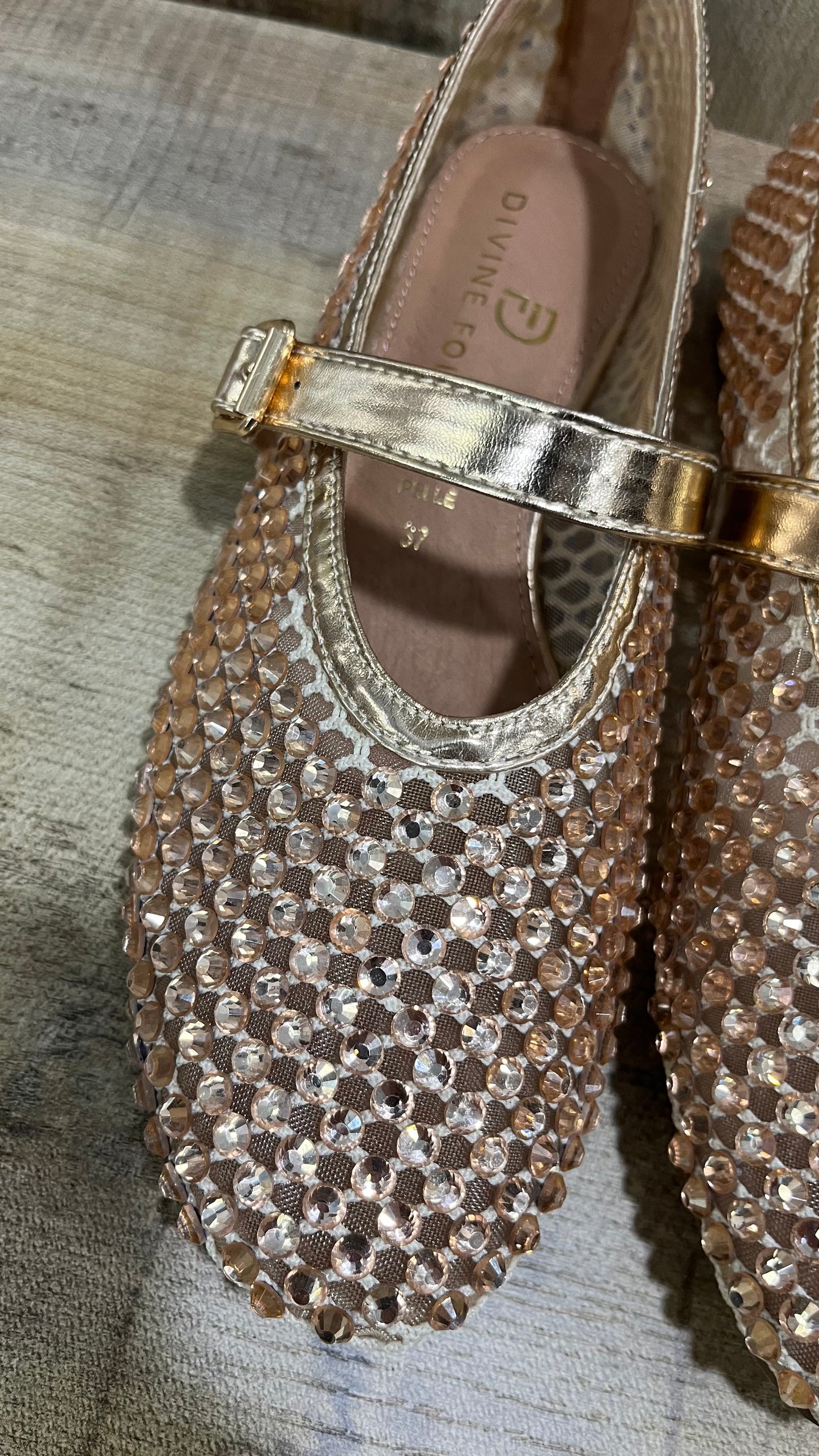 Ballerine Strass in pelle