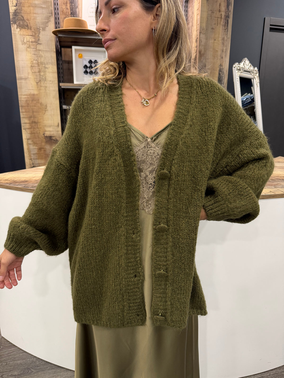 Cardigan Oversize Verde