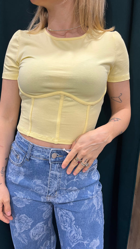 T-shirt Crop Vicolo Giallo